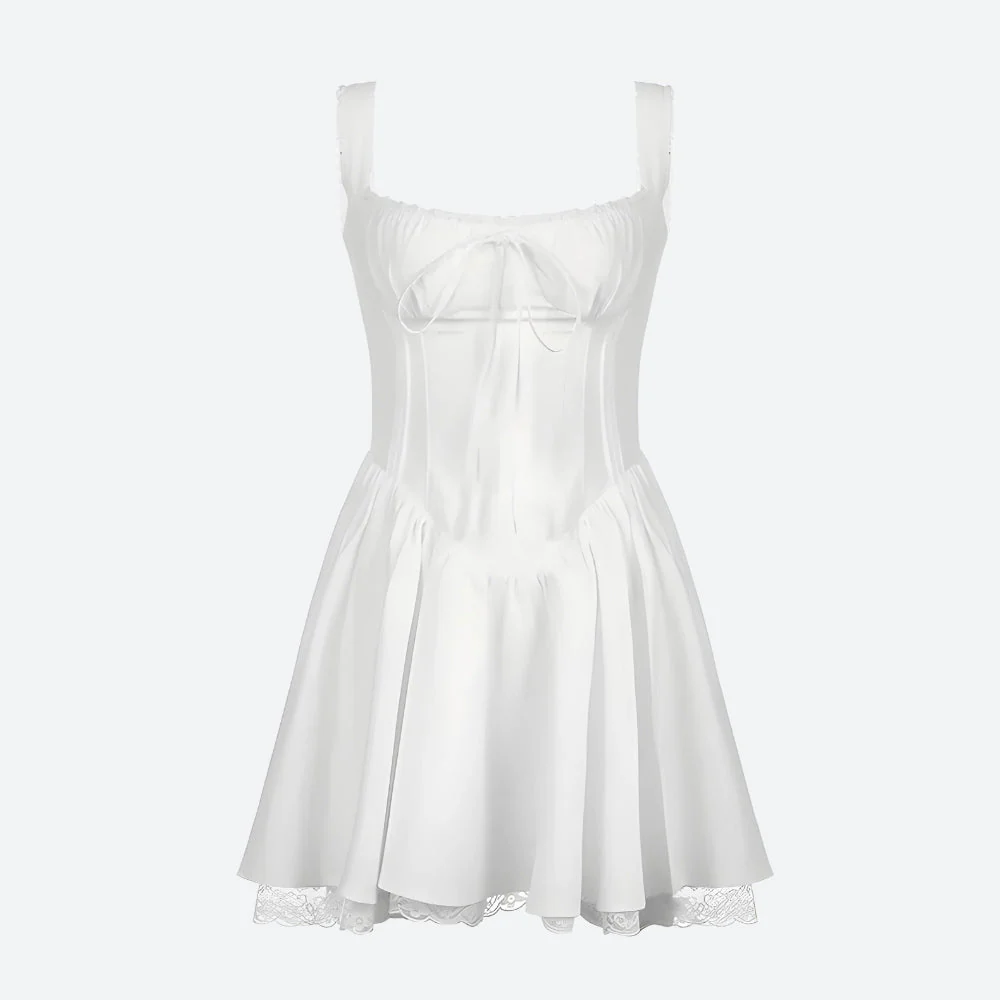 Lace Ruffled Corset Mini Dress - Image 5