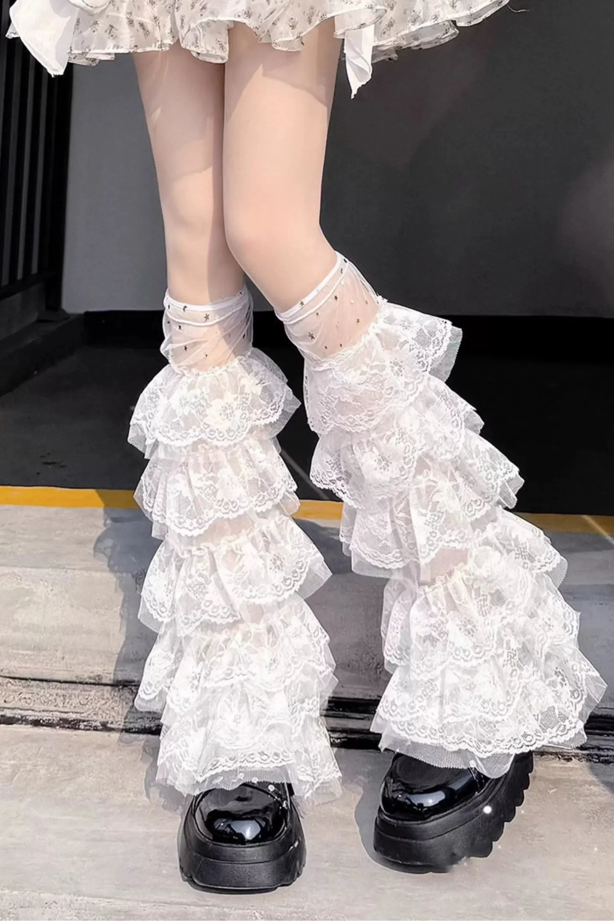 Lace Ruffled Leg Warmers - Image 3