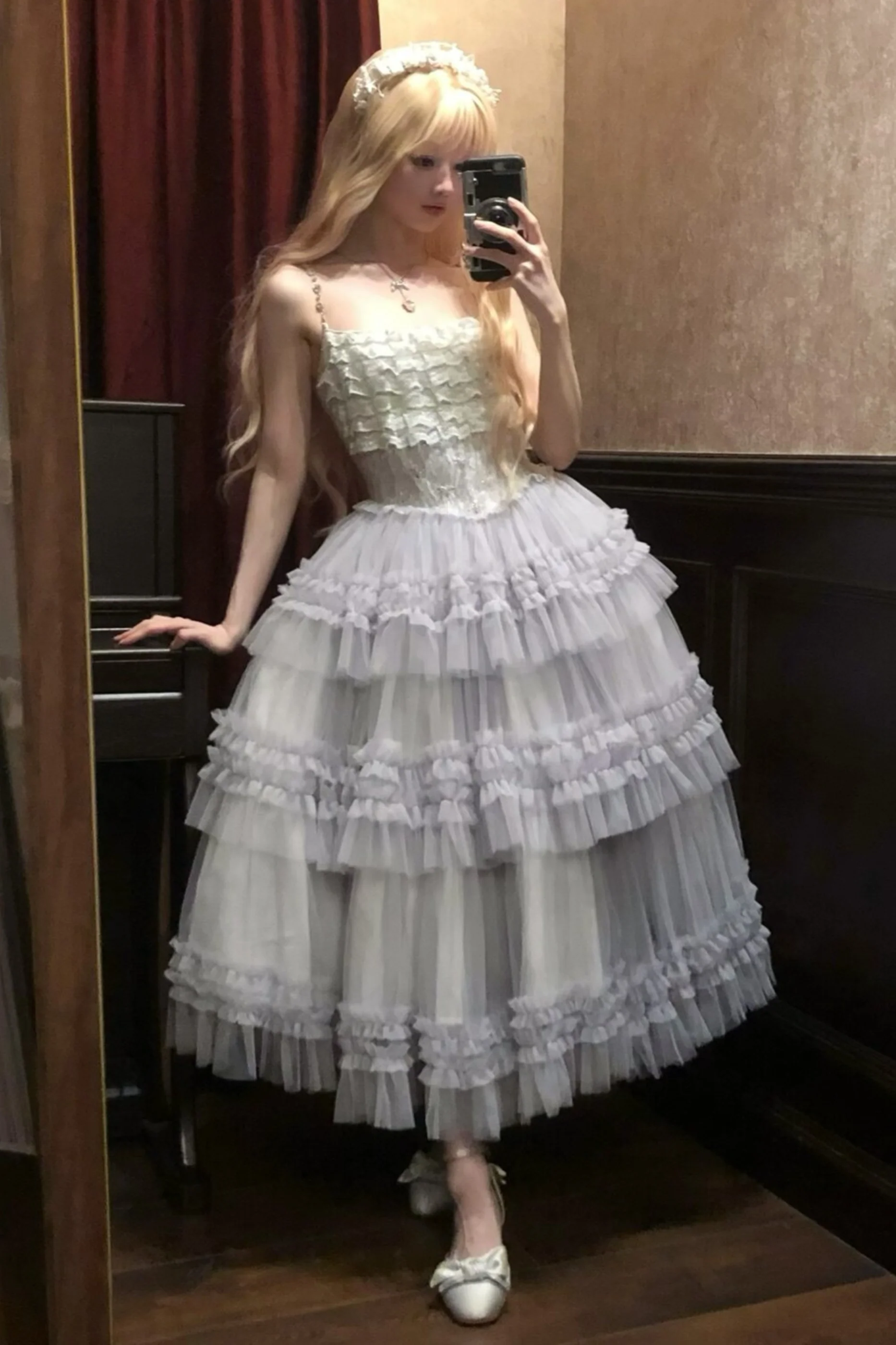 Lace Swan Lolita Camisole Dress - Image 29