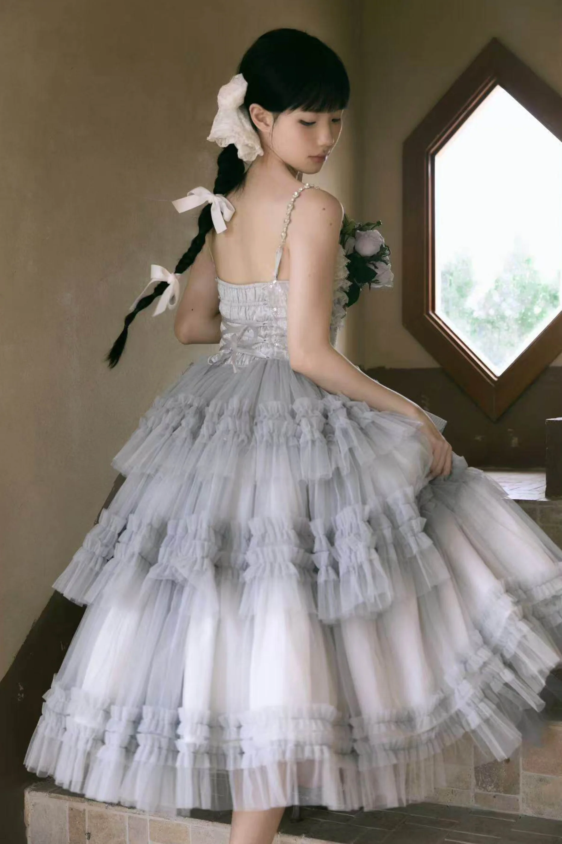 Lace Swan Lolita Camisole Dress - Image 11