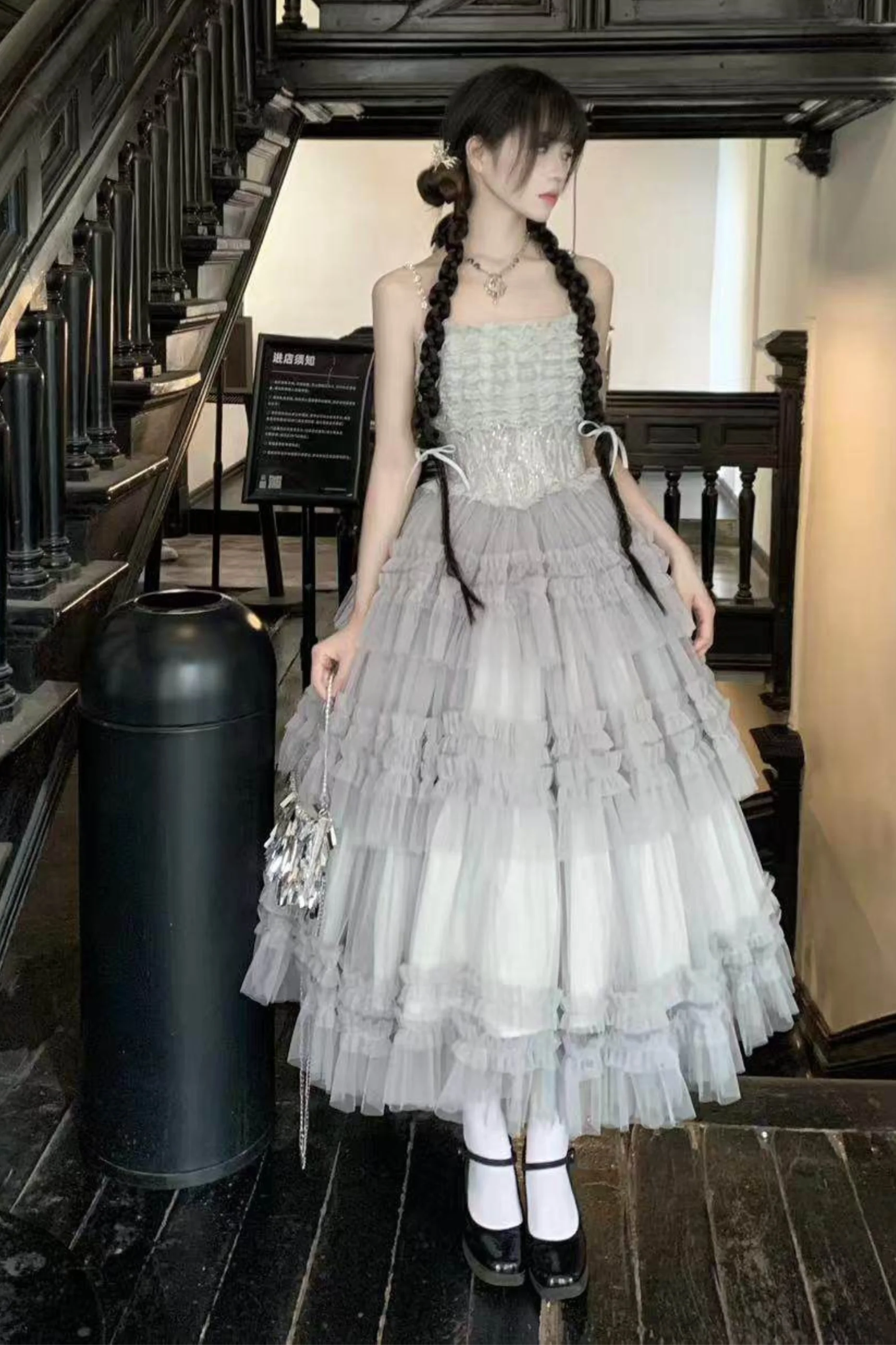 Lace Swan Lolita Camisole Dress - Image 15