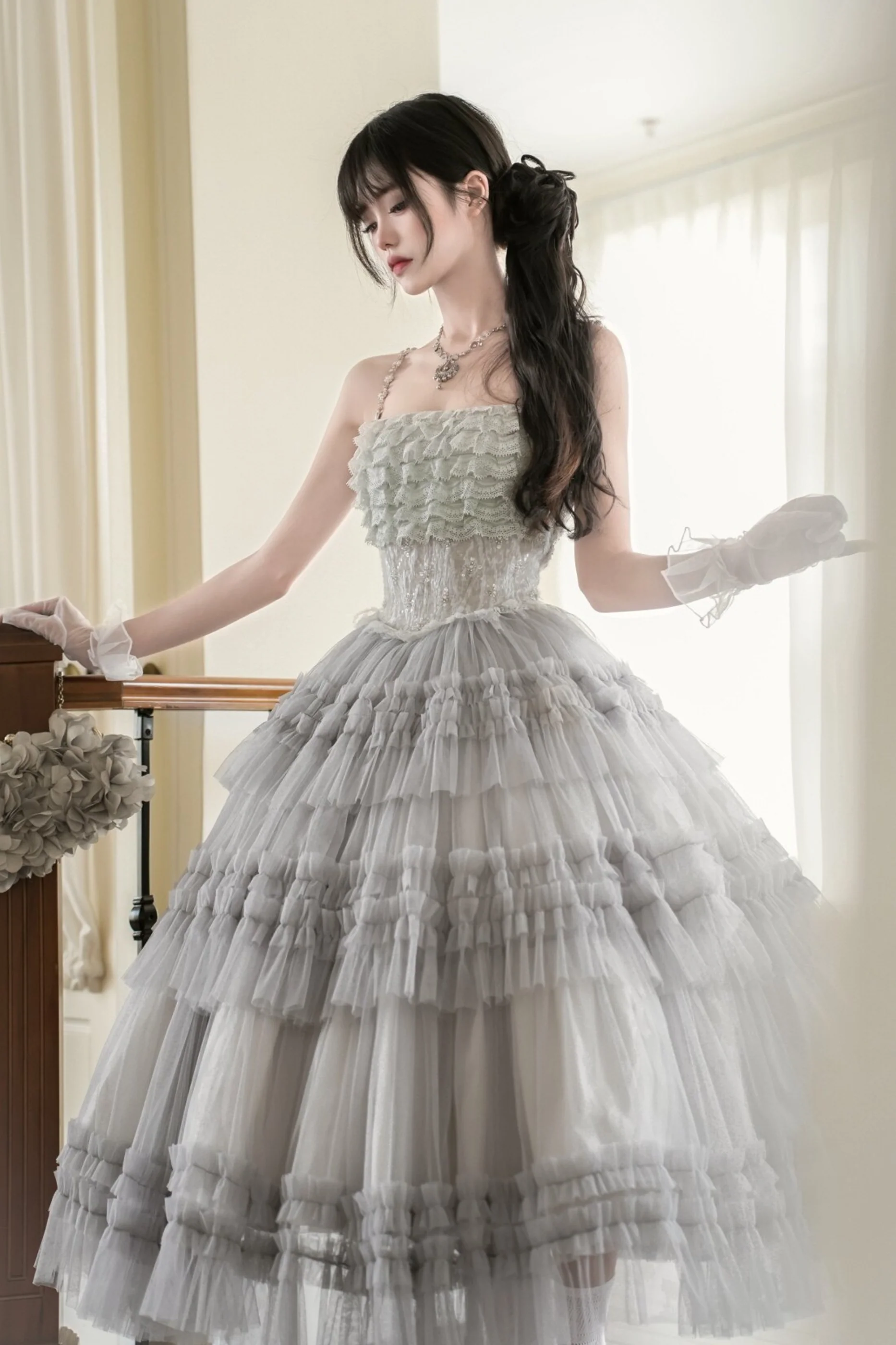Lace Swan Lolita Camisole Dress - Image 20