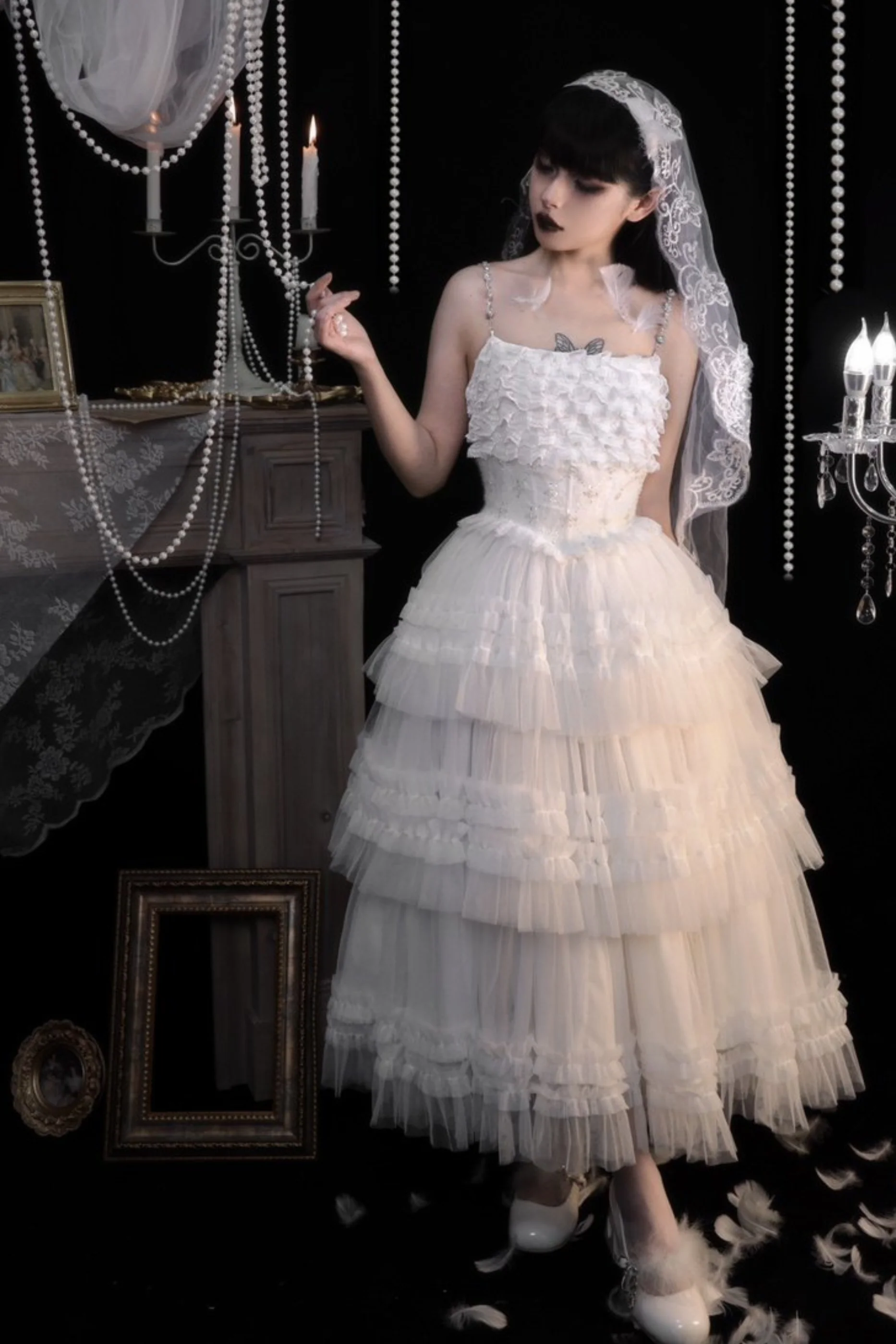 Lace Swan Lolita Camisole Dress - Image 21