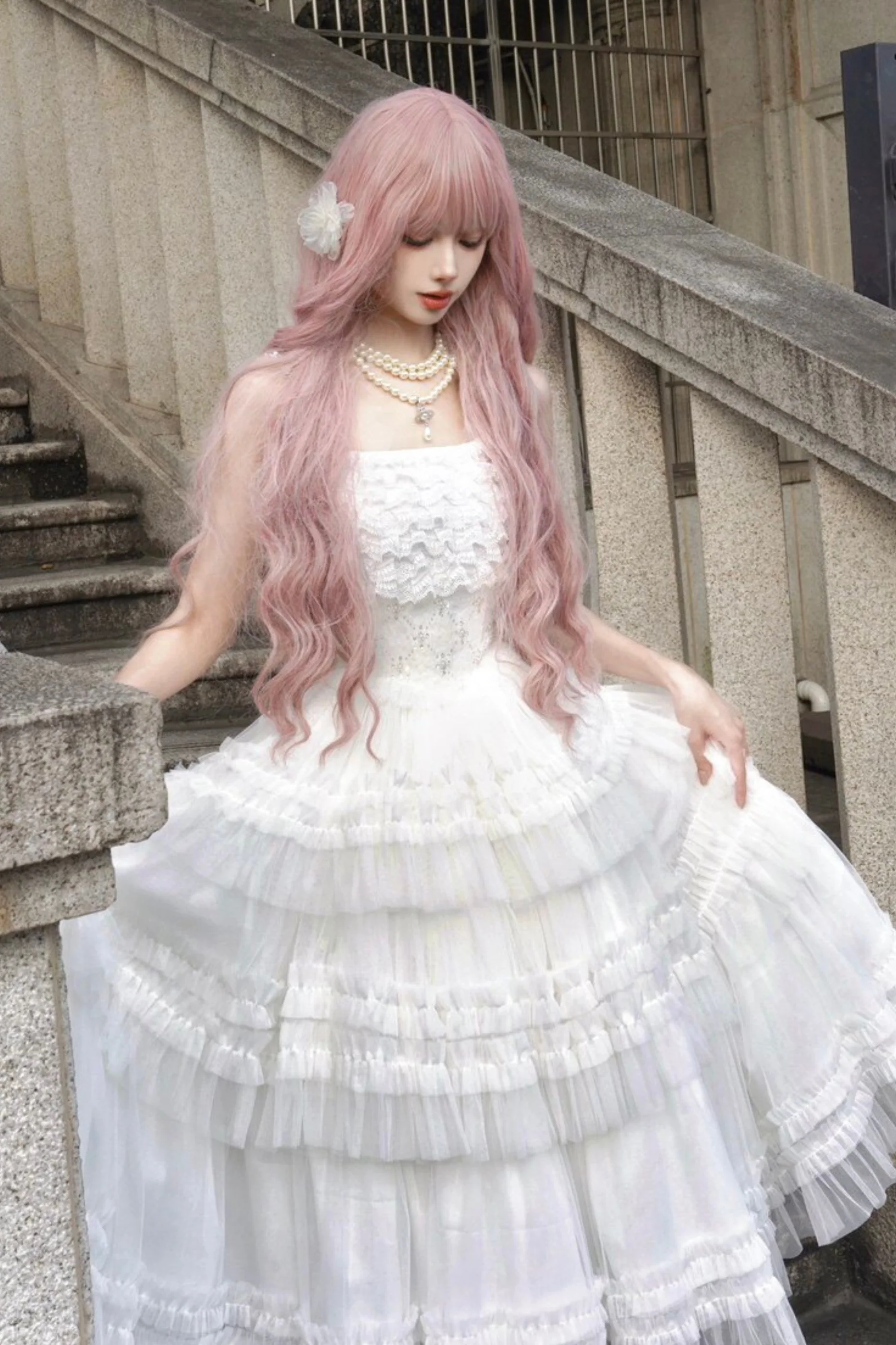 Lace Swan Lolita Camisole Dress - Image 27