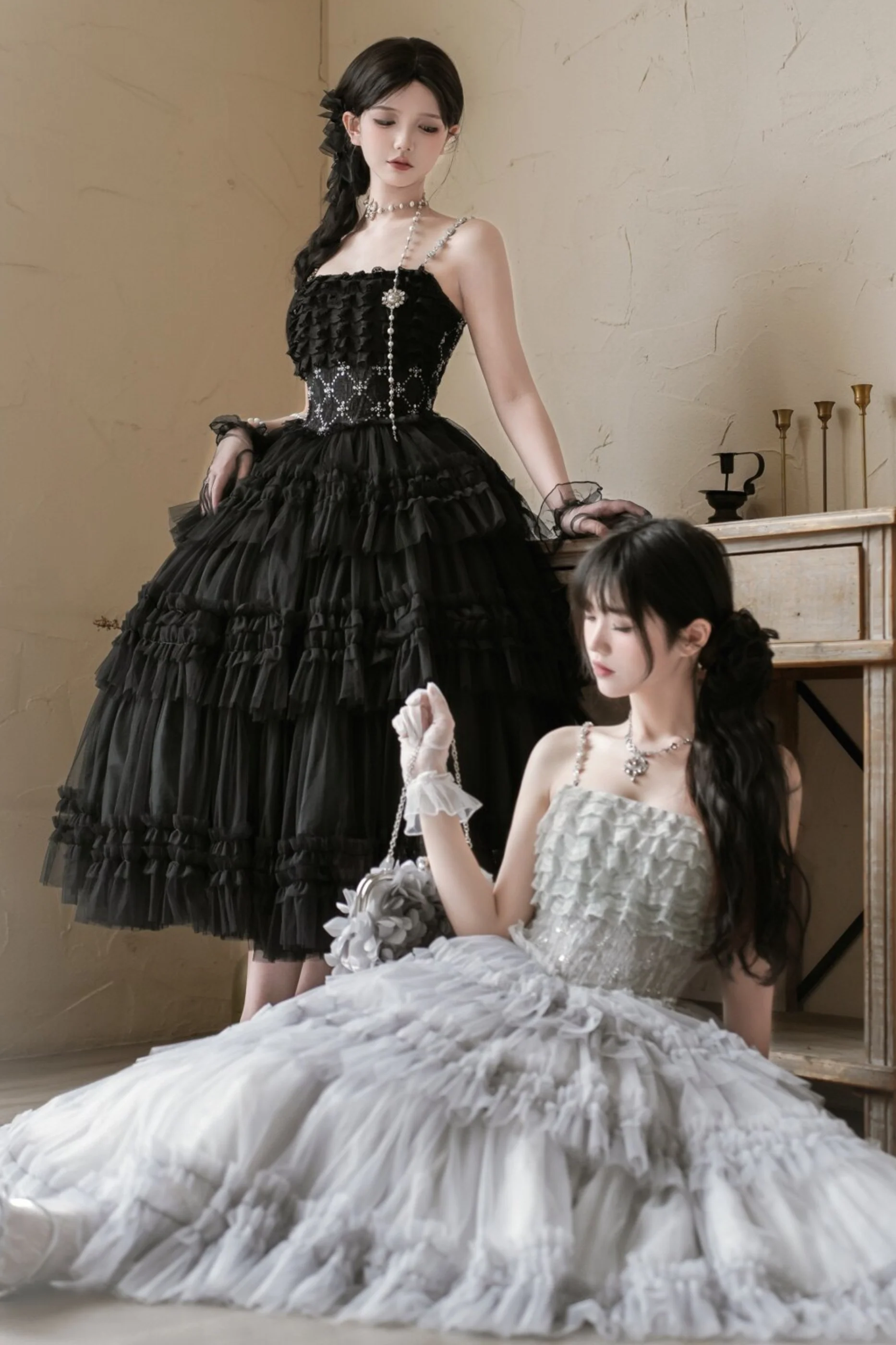 Lace Swan Lolita Camisole Dress - Image 9