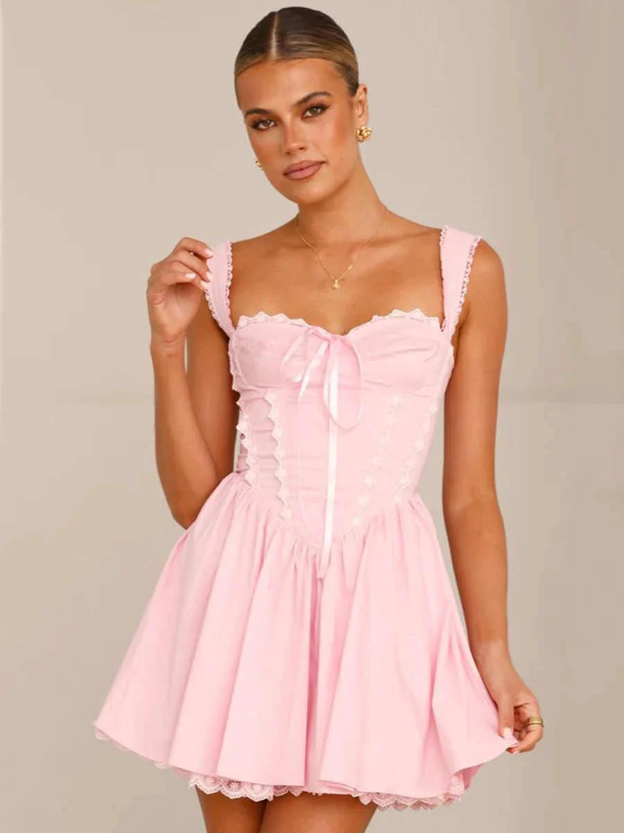 Lace Spliced Hollow Lace Dress - Image 2