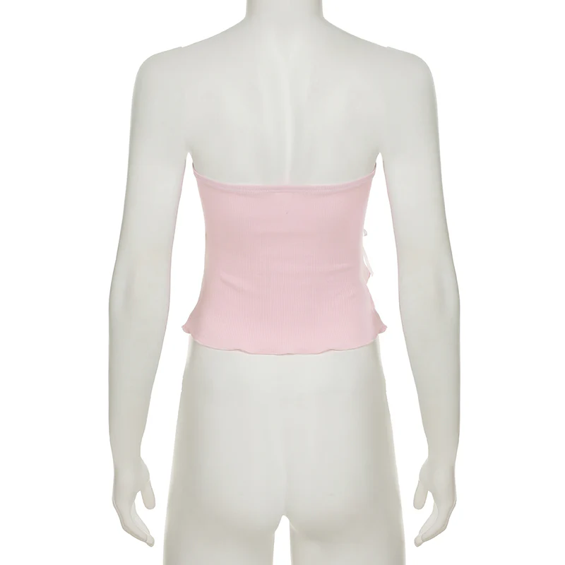 Lace Splicing Slit Tube Top - Image 6