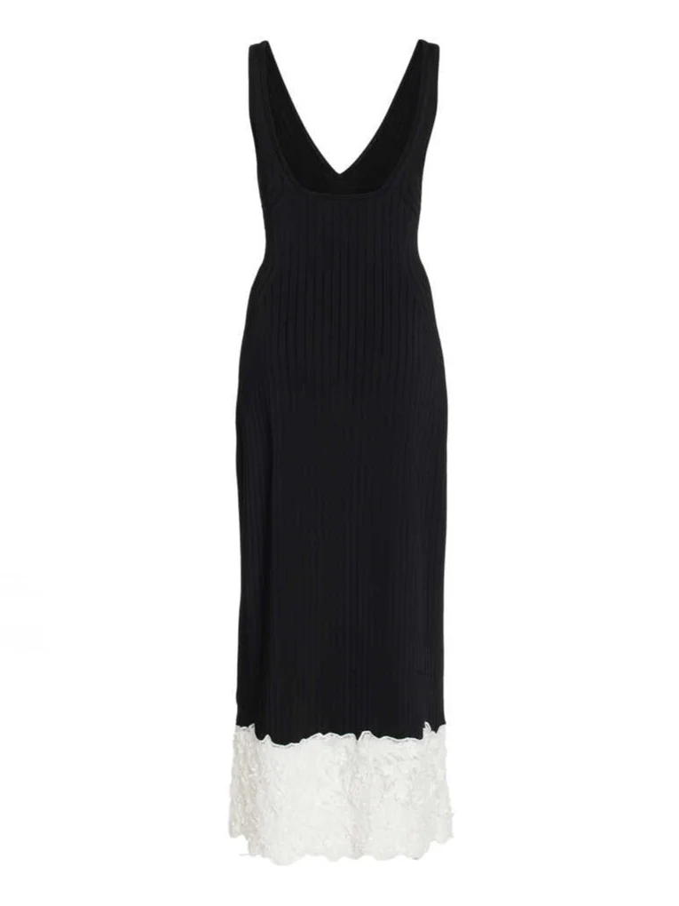 Lace Splicing Suspender Knitted Dress - Image 2