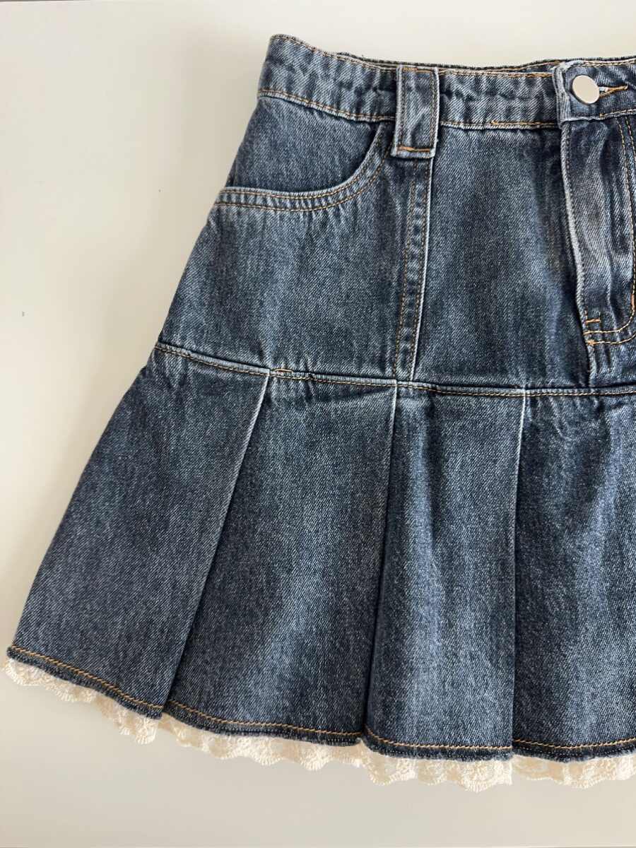 Lace-trimmed Denim Skirt - Image 2