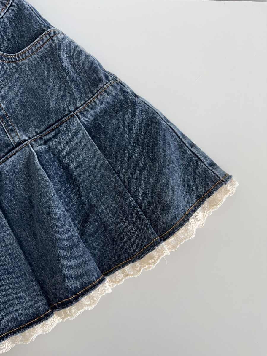 Lace-trimmed Denim Skirt - Image 3