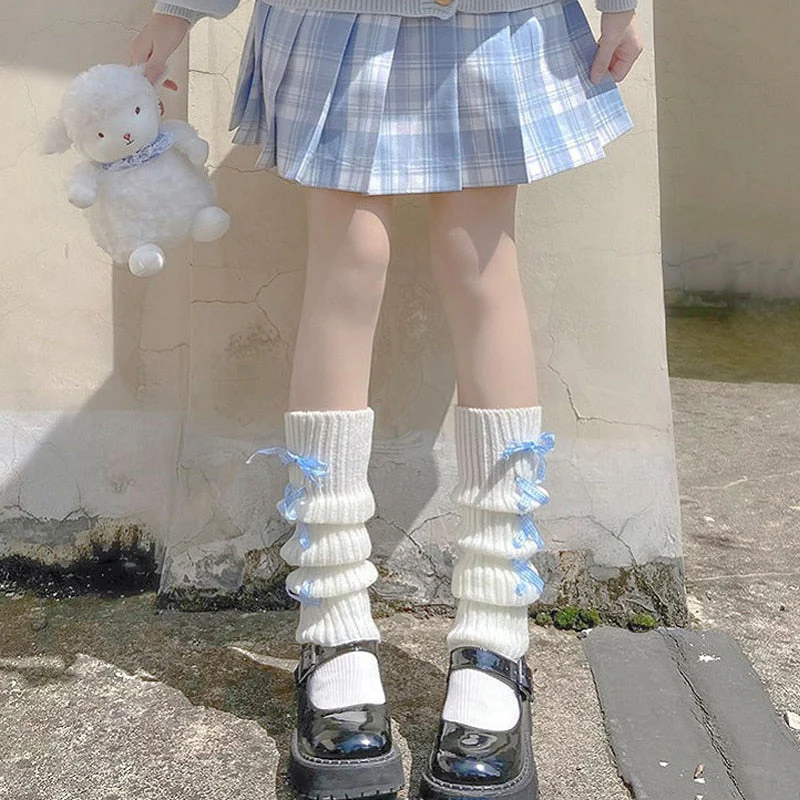 Lace Up Bow Leg Warmers - Image 3