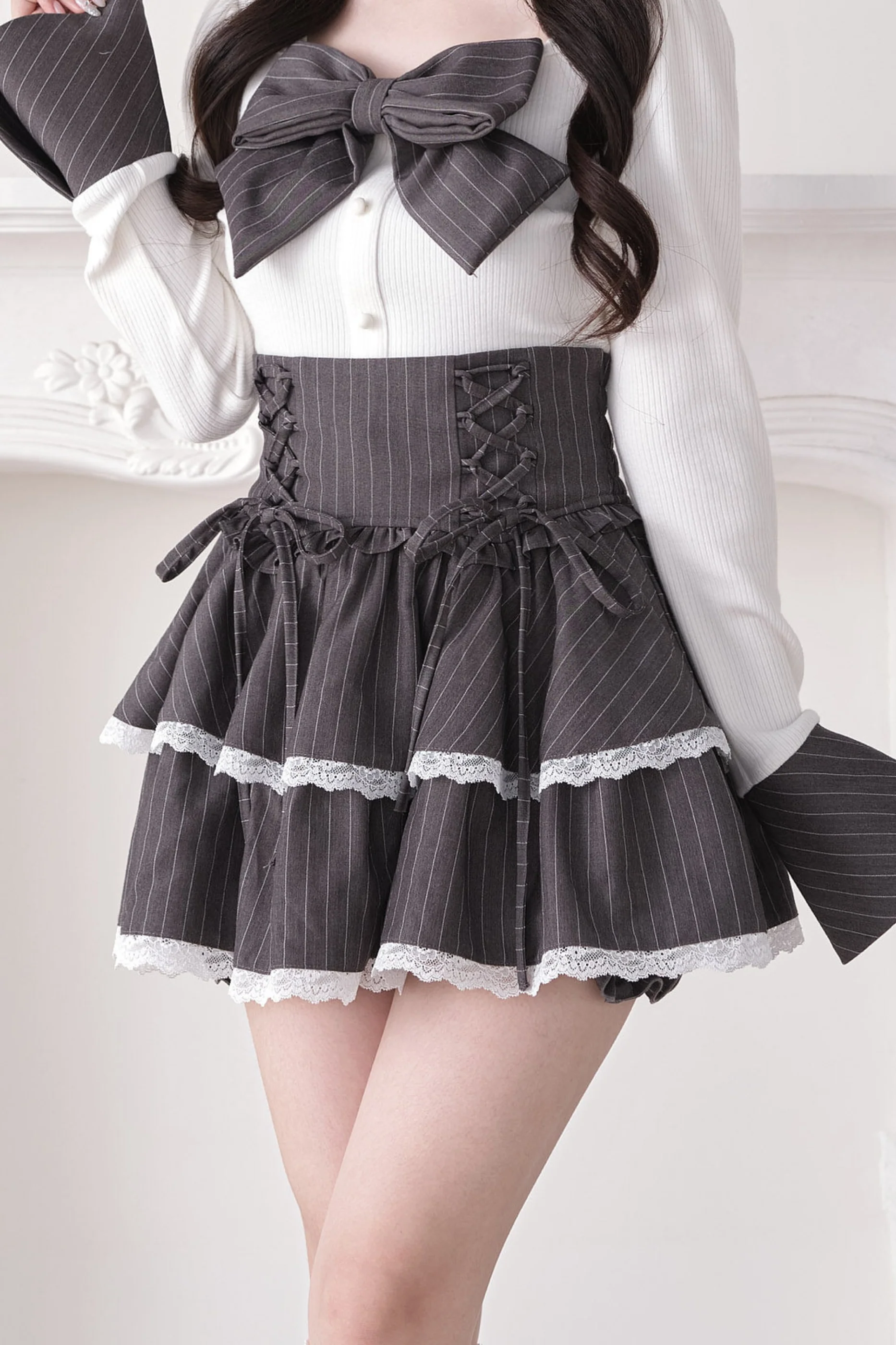 Lace Up Bow Knot Skirt - Image 12