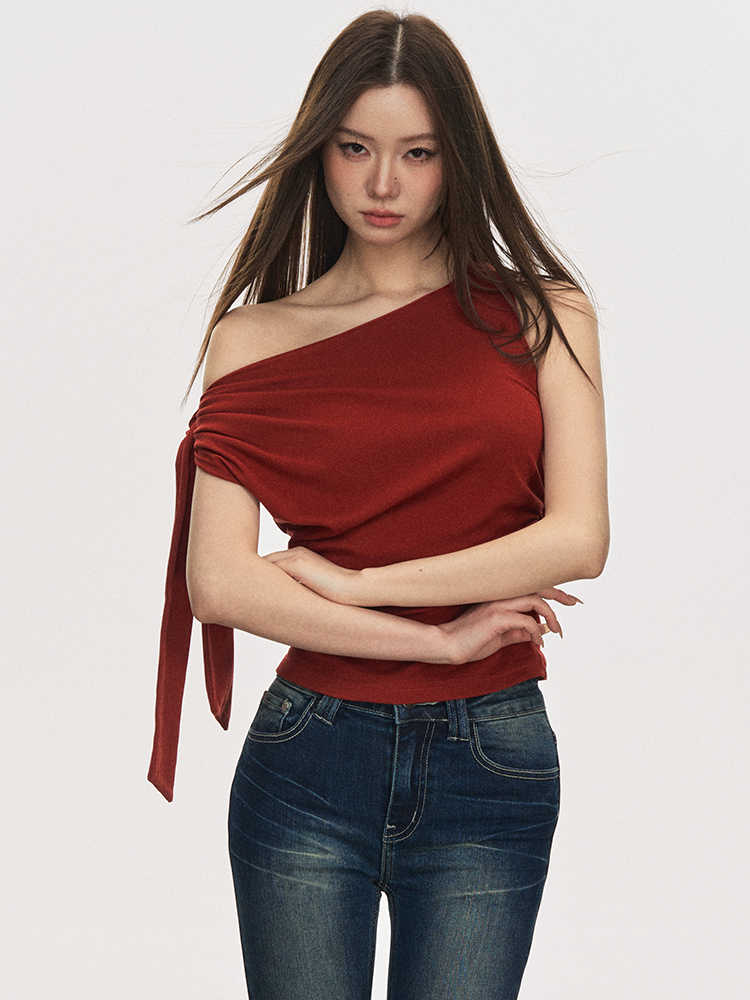 Lace-up Pleated Tank Top - Image 3