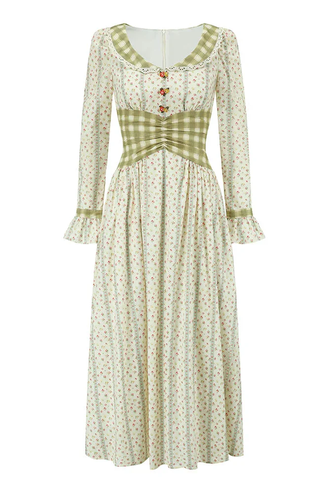 Retro Lace Maid Floral Cotton Dress - Image 15