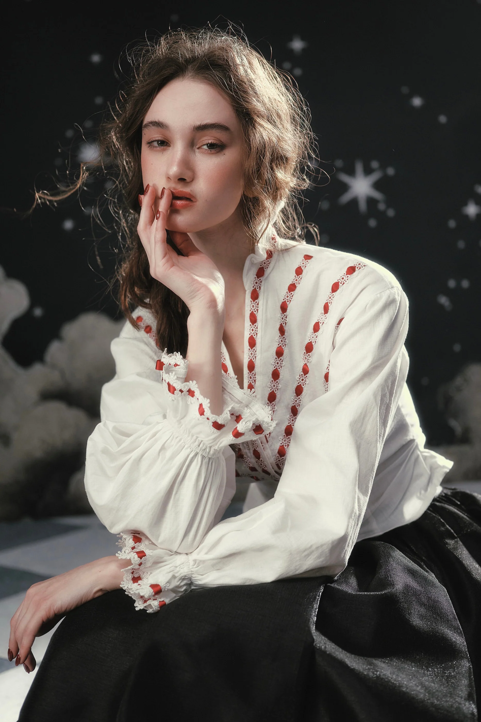 Lace Maid French Cotton Blouse + Flare Skirt - Image 7