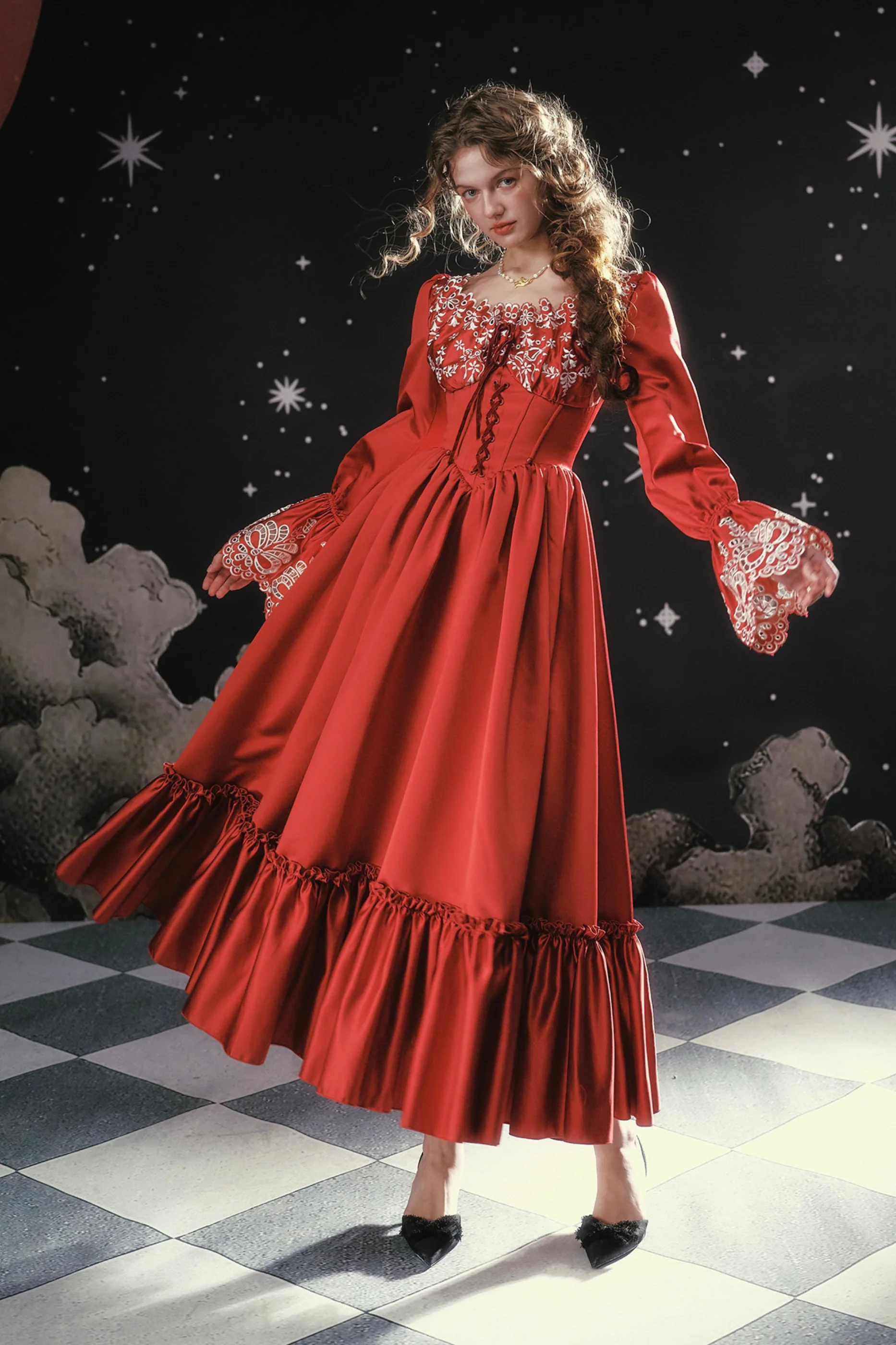 Retro Destiny Lace Maid French Dress - Image 2