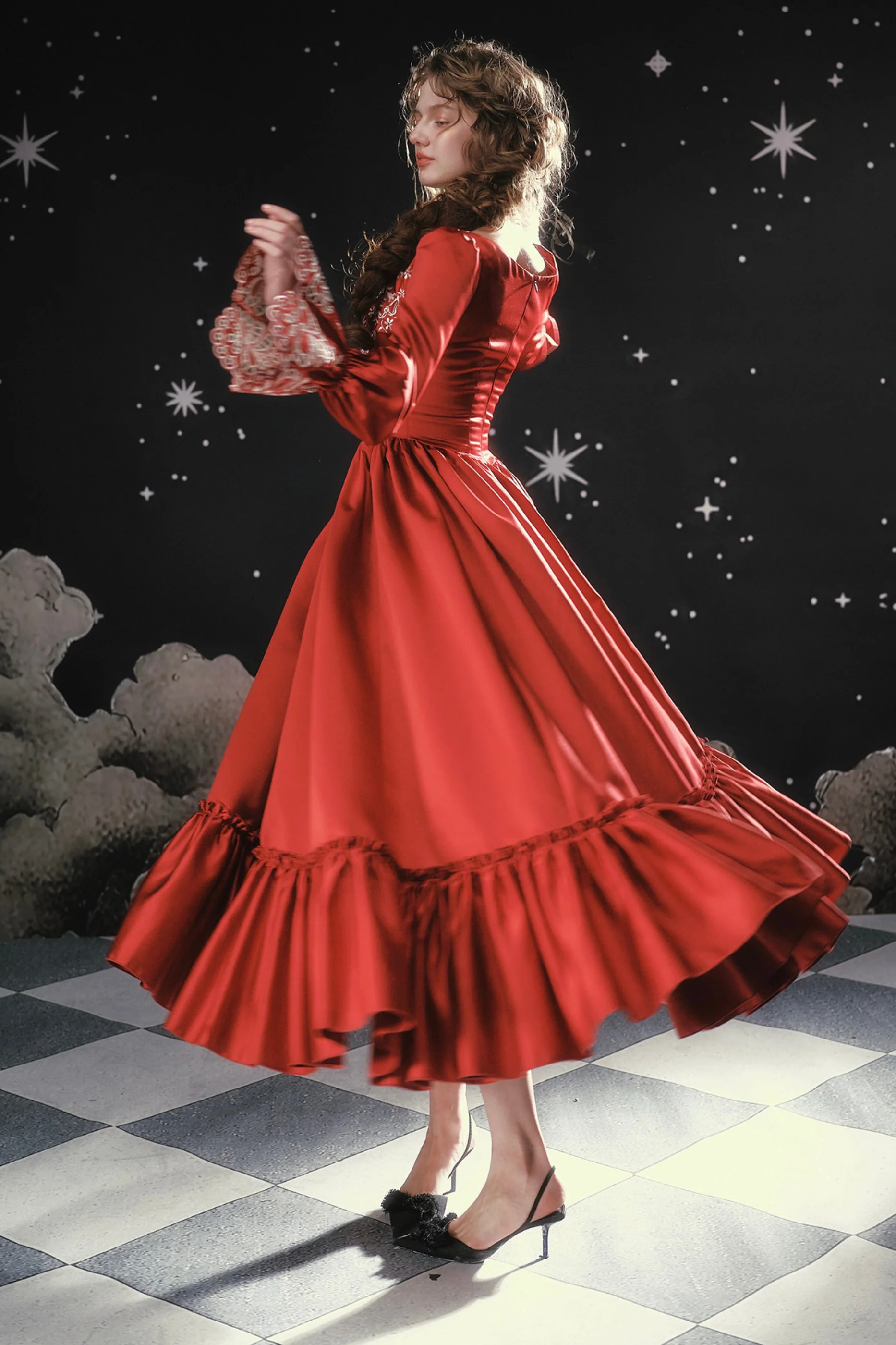 Retro Destiny Lace Maid French Dress - Image 4