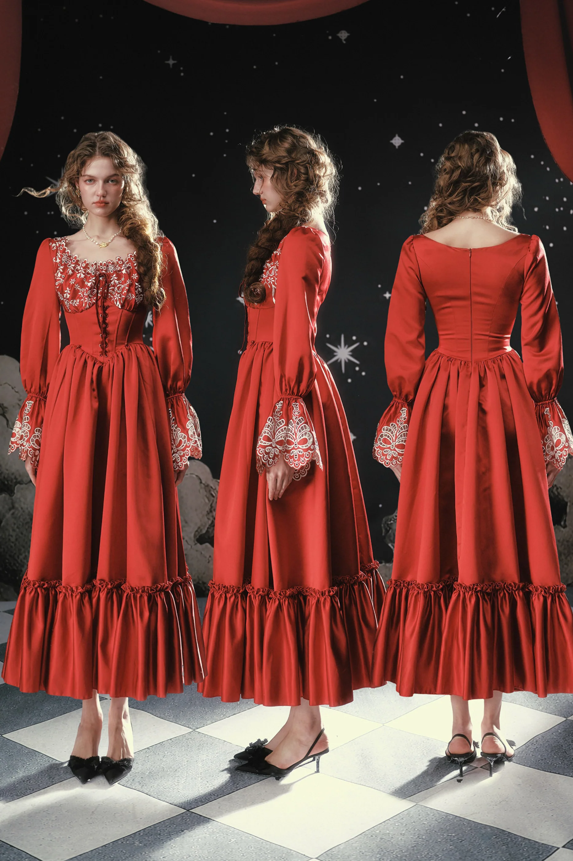 Retro Destiny Lace Maid French Dress - Image 8