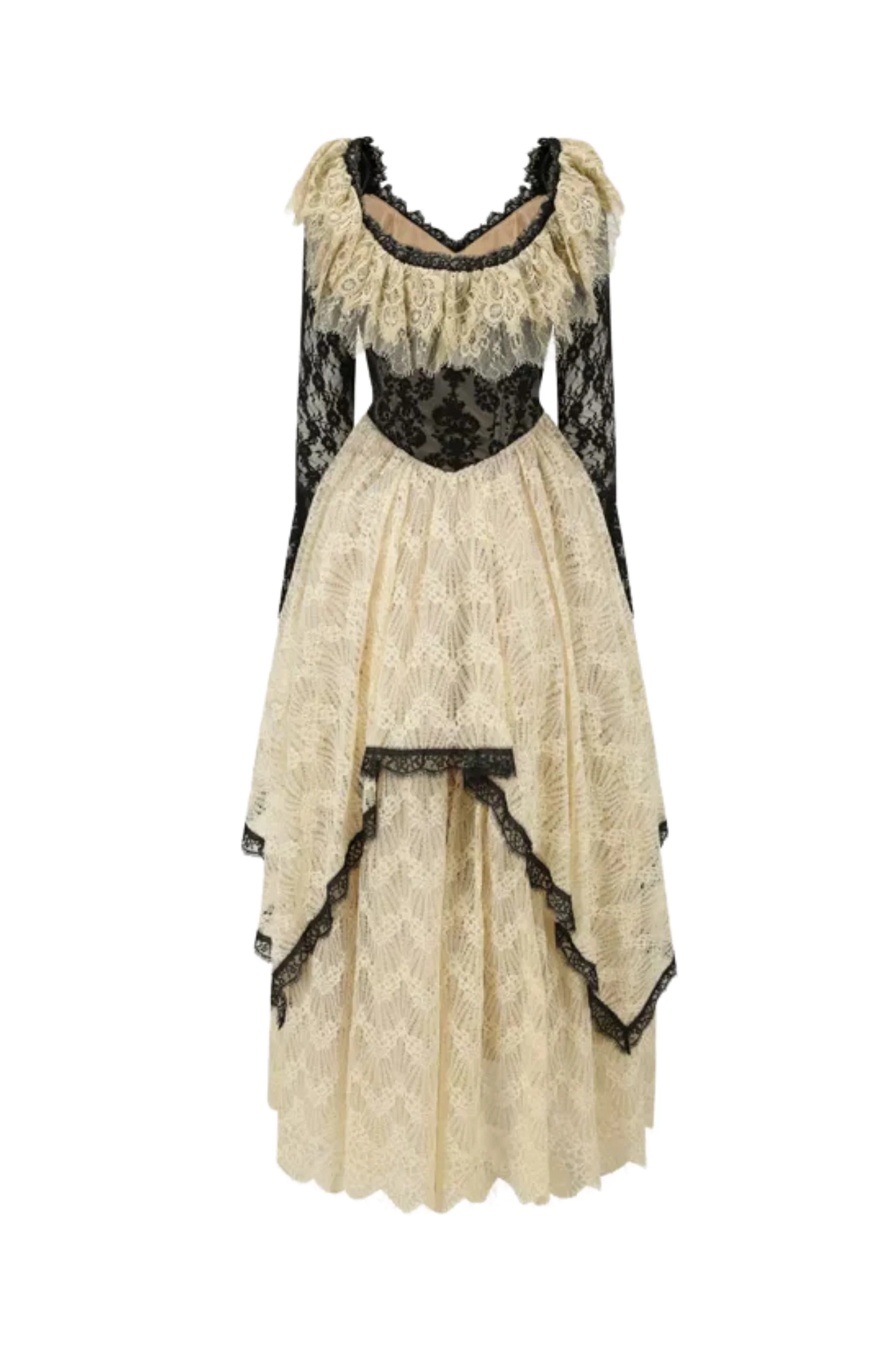 Lace Maid Retro Waist French Dress - Image 11