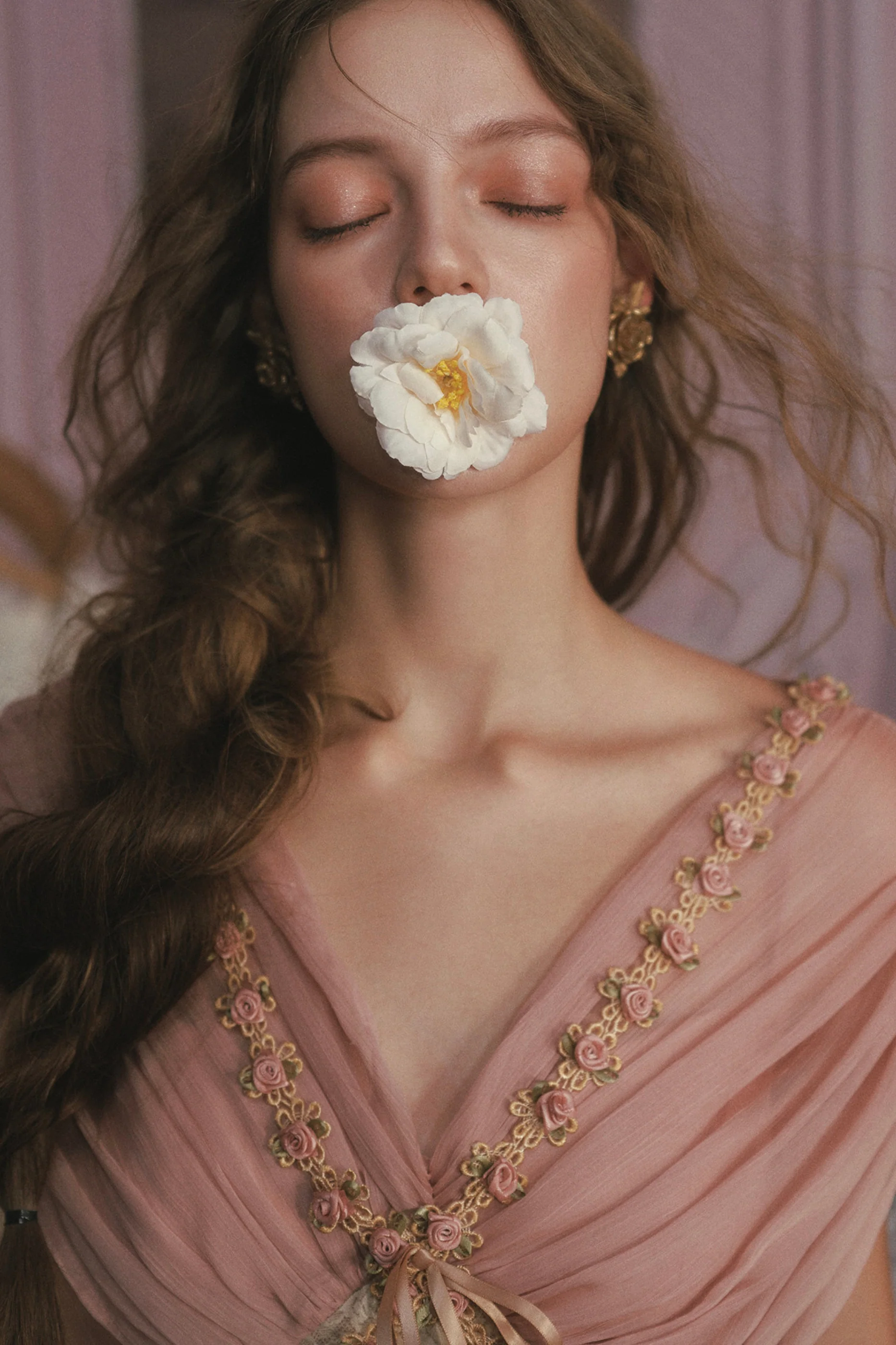 Lace Maid Rose Retro Long Dress - Image 3
