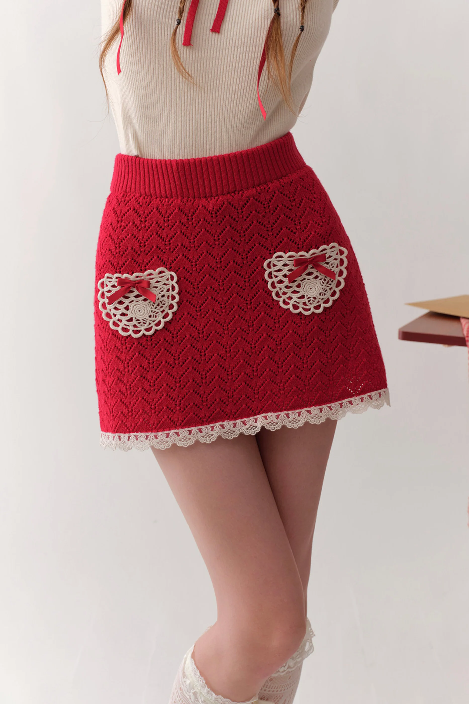 Lace Maid Belly Knit + Short Skirt + Long Skirt - Image 4