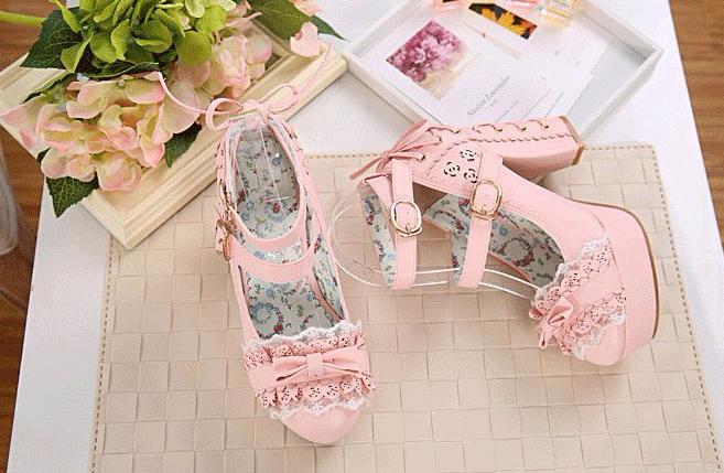Lacy Corset High Heels - Image 16