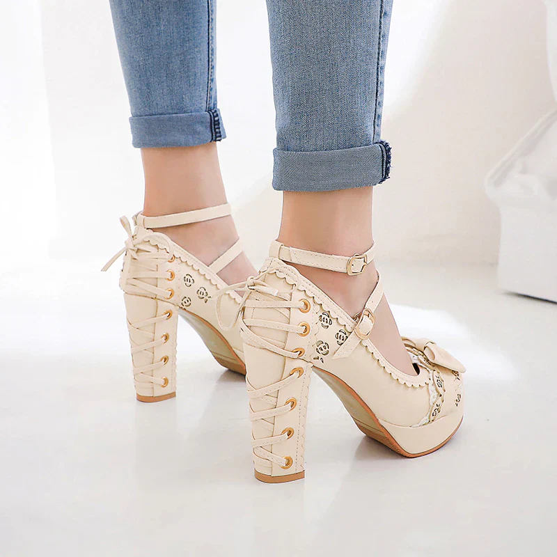 Lacy Corset High Heels - Image 20