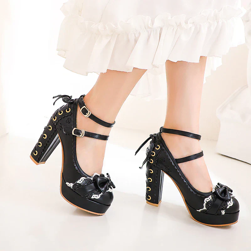 Lacy Corset High Heels - Image 22
