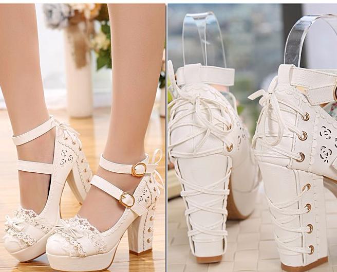 Lacy Corset High Heels - Image 9