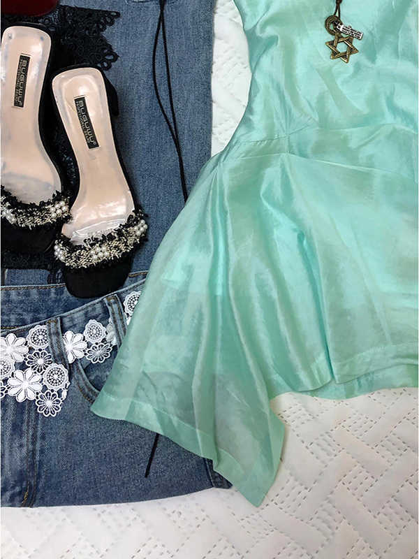 Lake Blue Sleeveless Dress - Image 4