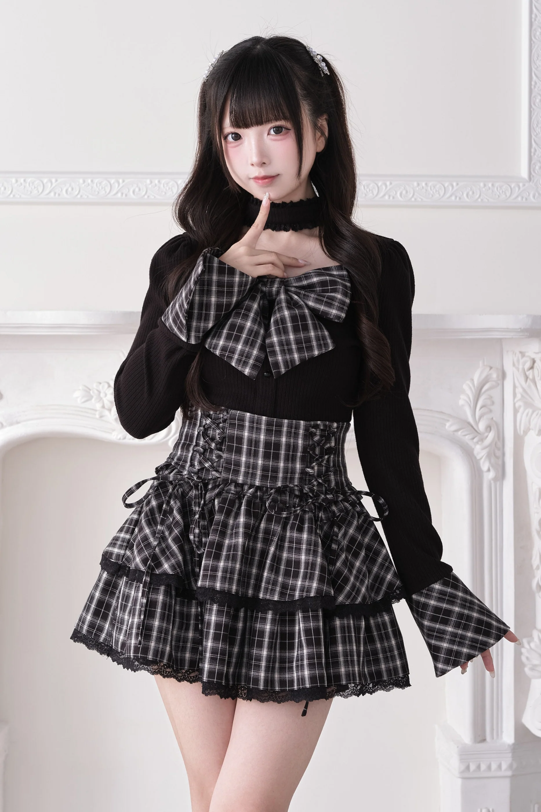 Large Bow Choker Knit Top - Image 10