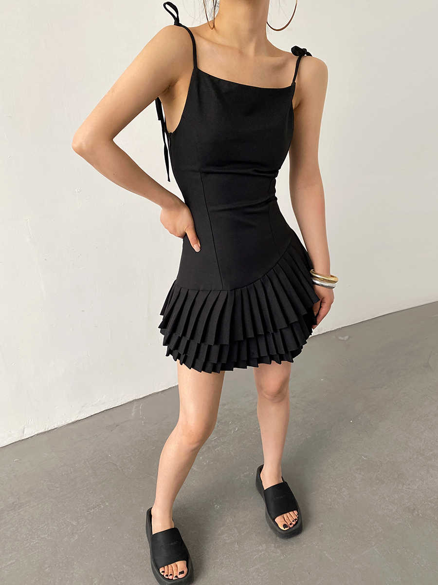 Layered Pleated Dark Coquette Dress - Image 4