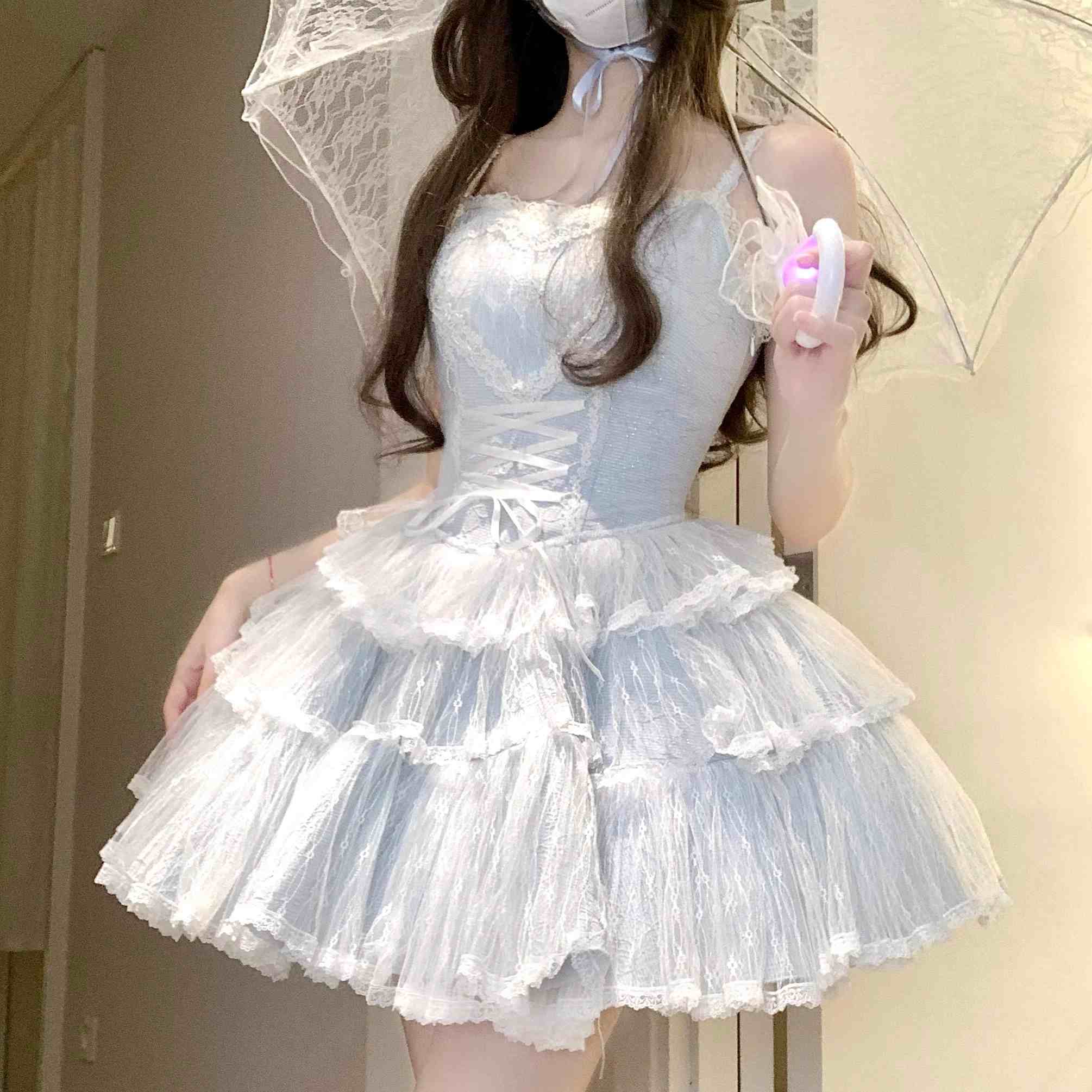Leibala Doll Lace Mesh Lolita Dress - Image 13