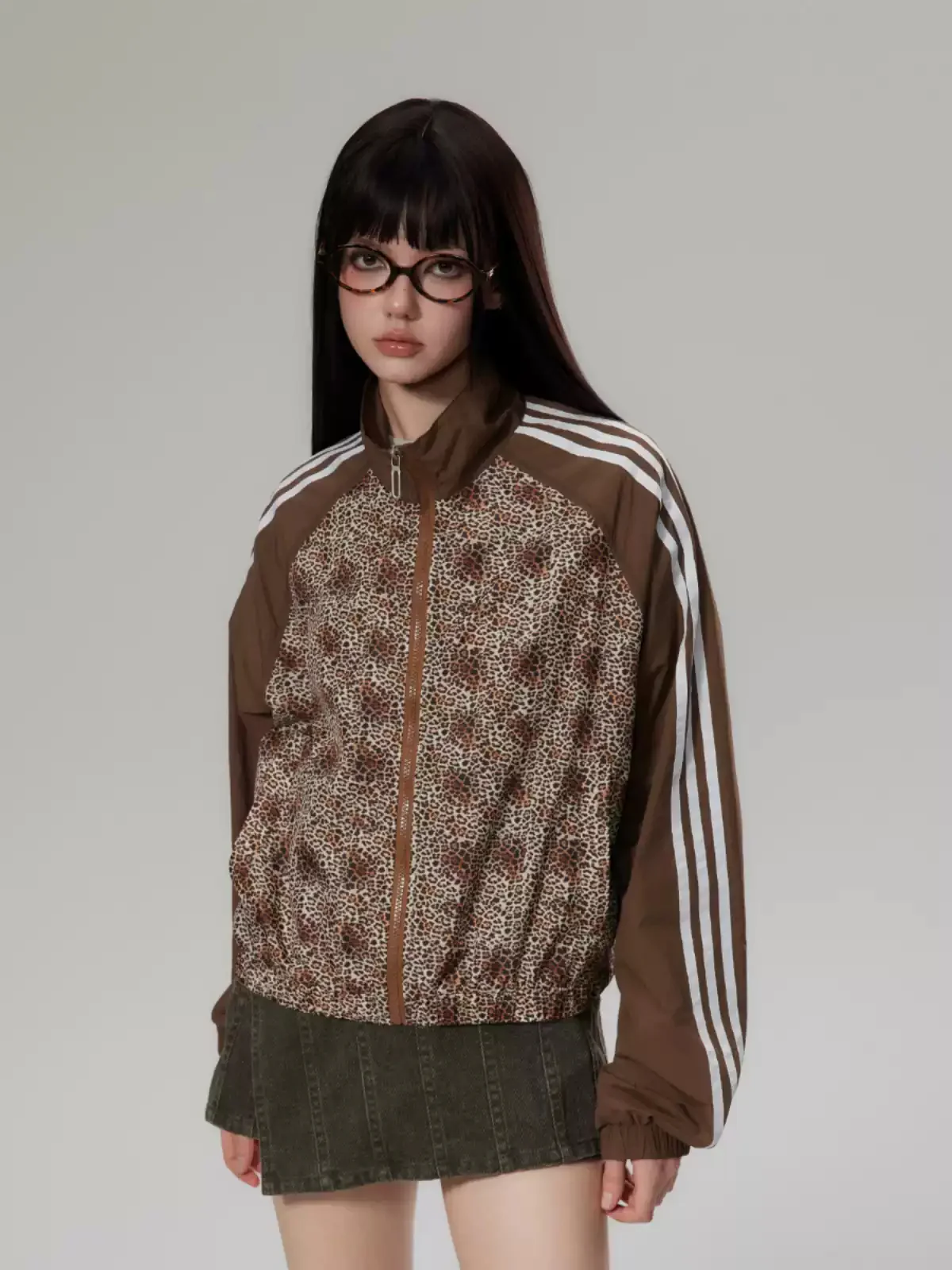 leopard print splicing jacket - Image 2