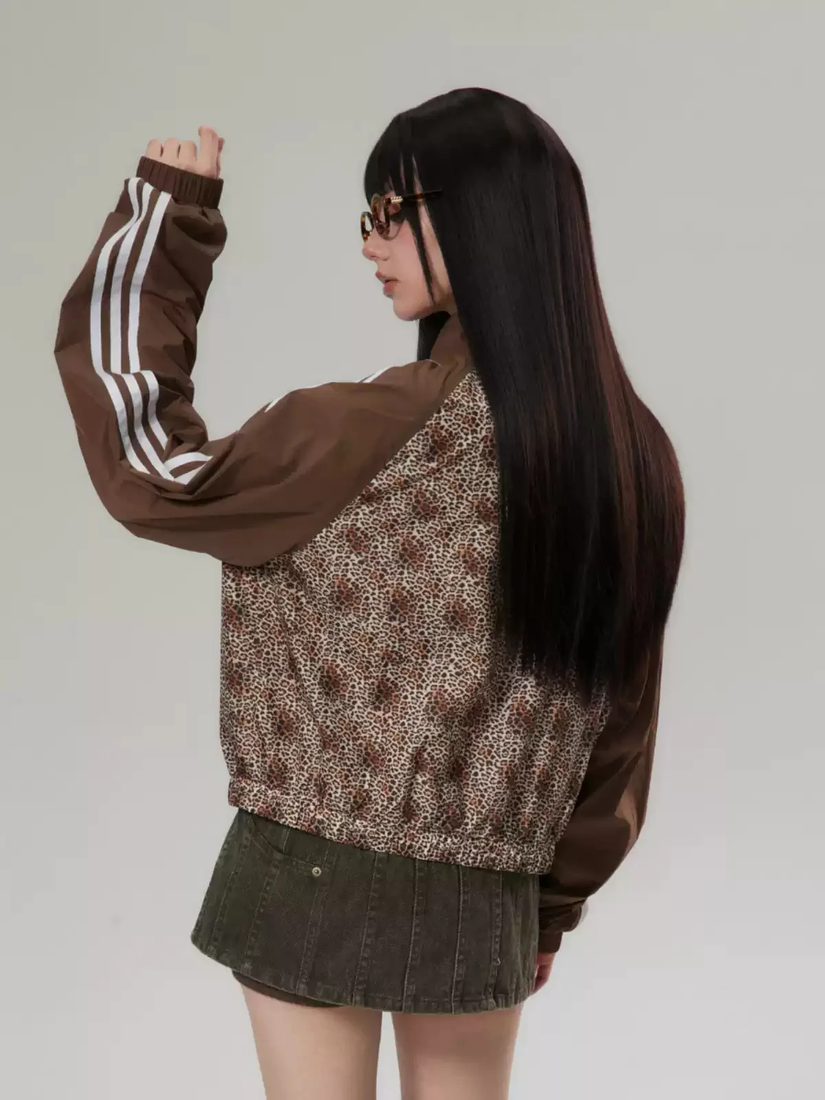 leopard print splicing jacket - Image 3