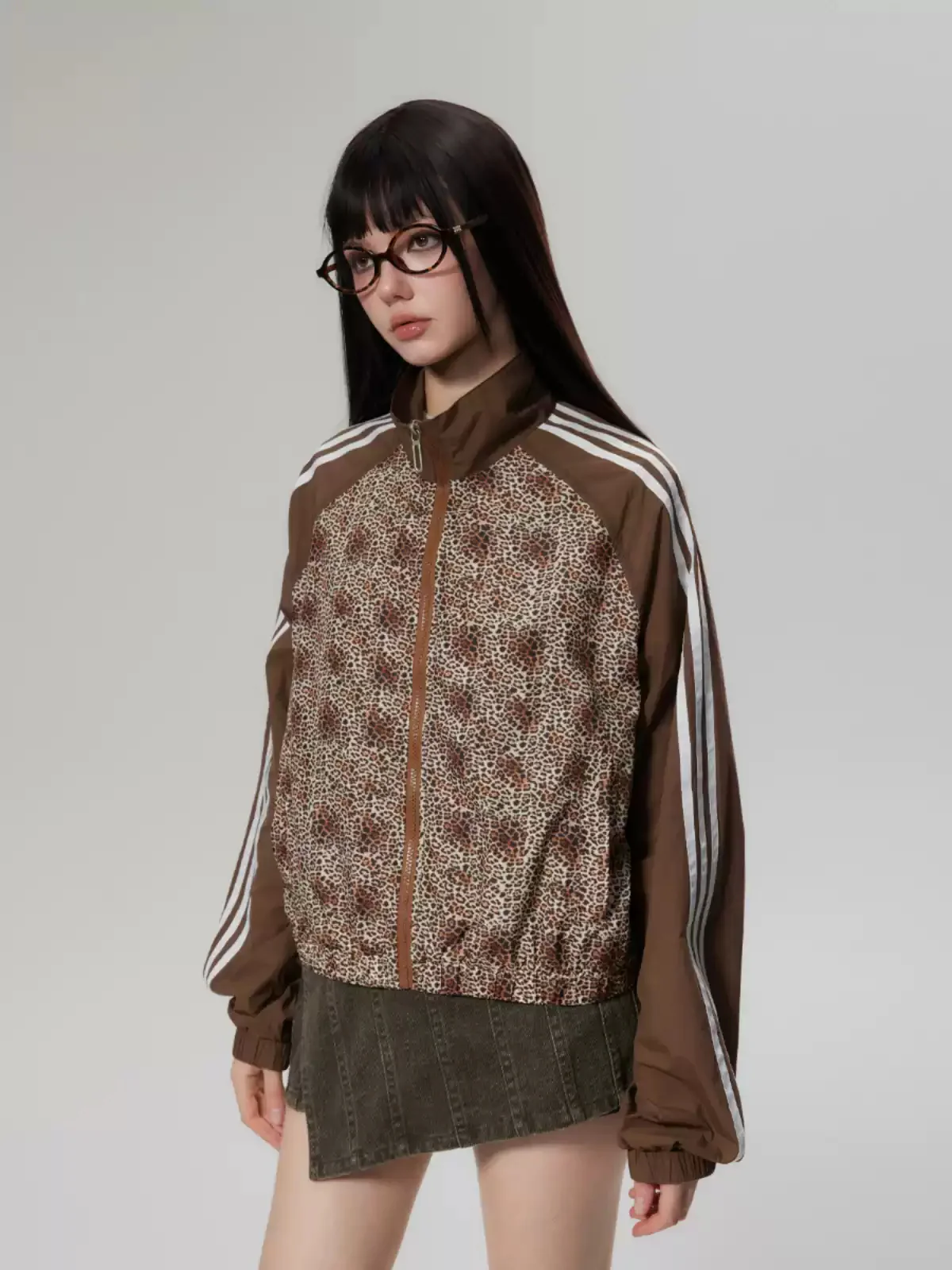 leopard print splicing jacket - Image 4