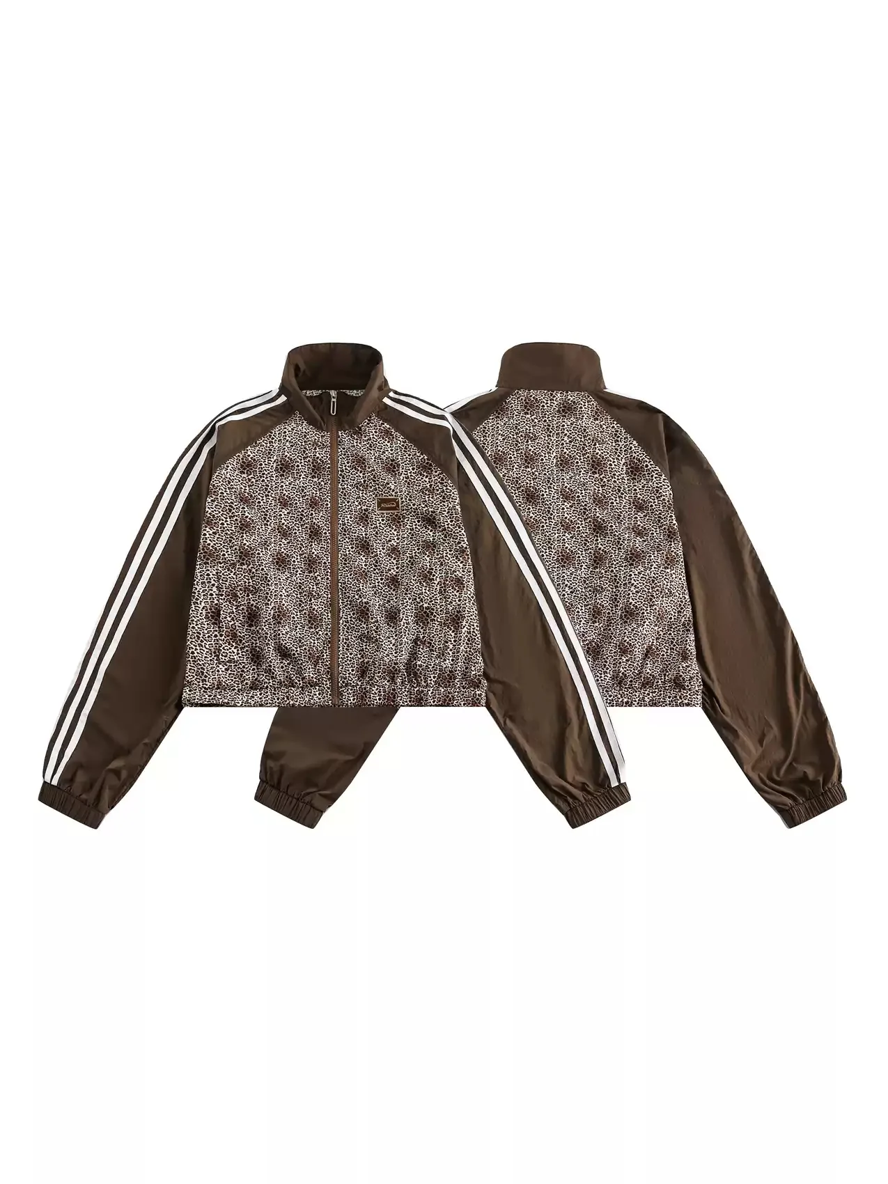 leopard print splicing jacket - Image 5