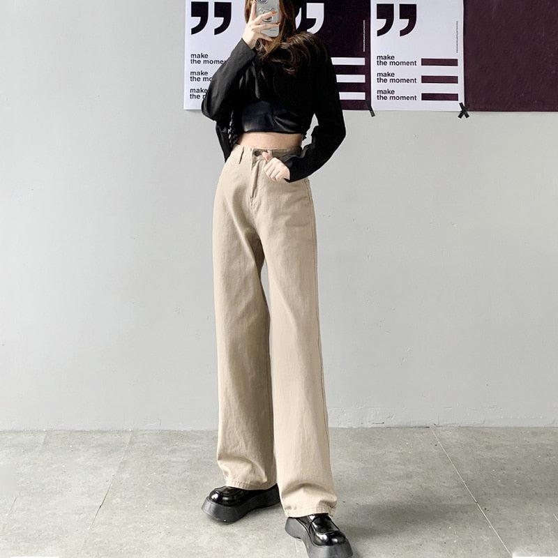 Light Academia High Waist Denim Pants - Image 2