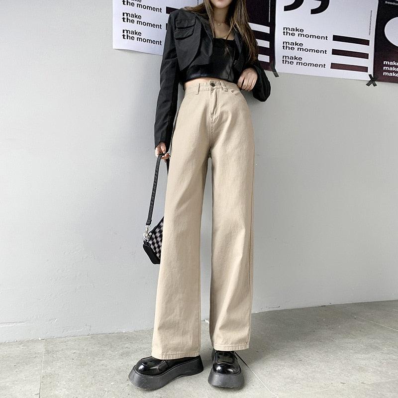 Light Academia High Waist Denim Pants - Image 5