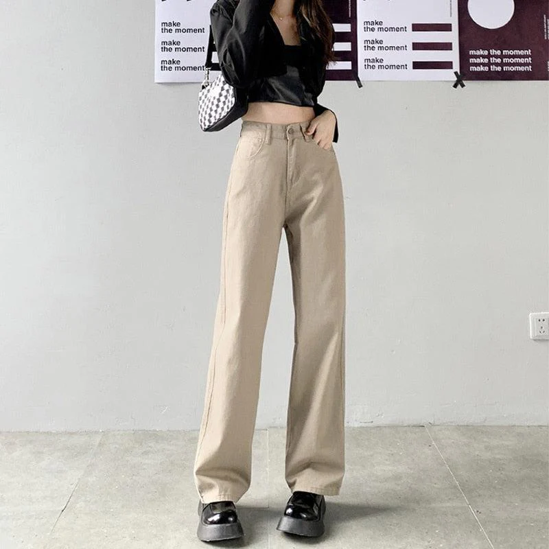 Light Academia High Waist Denim Pants - Image 7