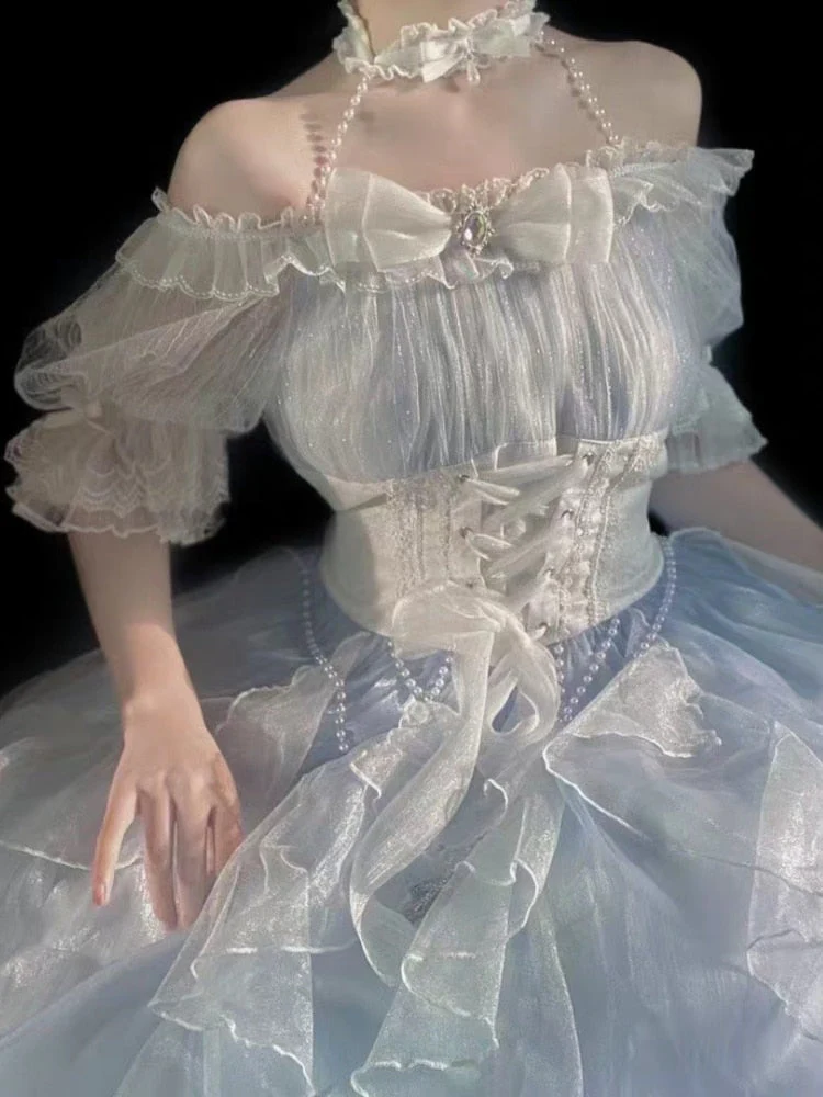 Light Blue Fairy Princess Dress - Image 5