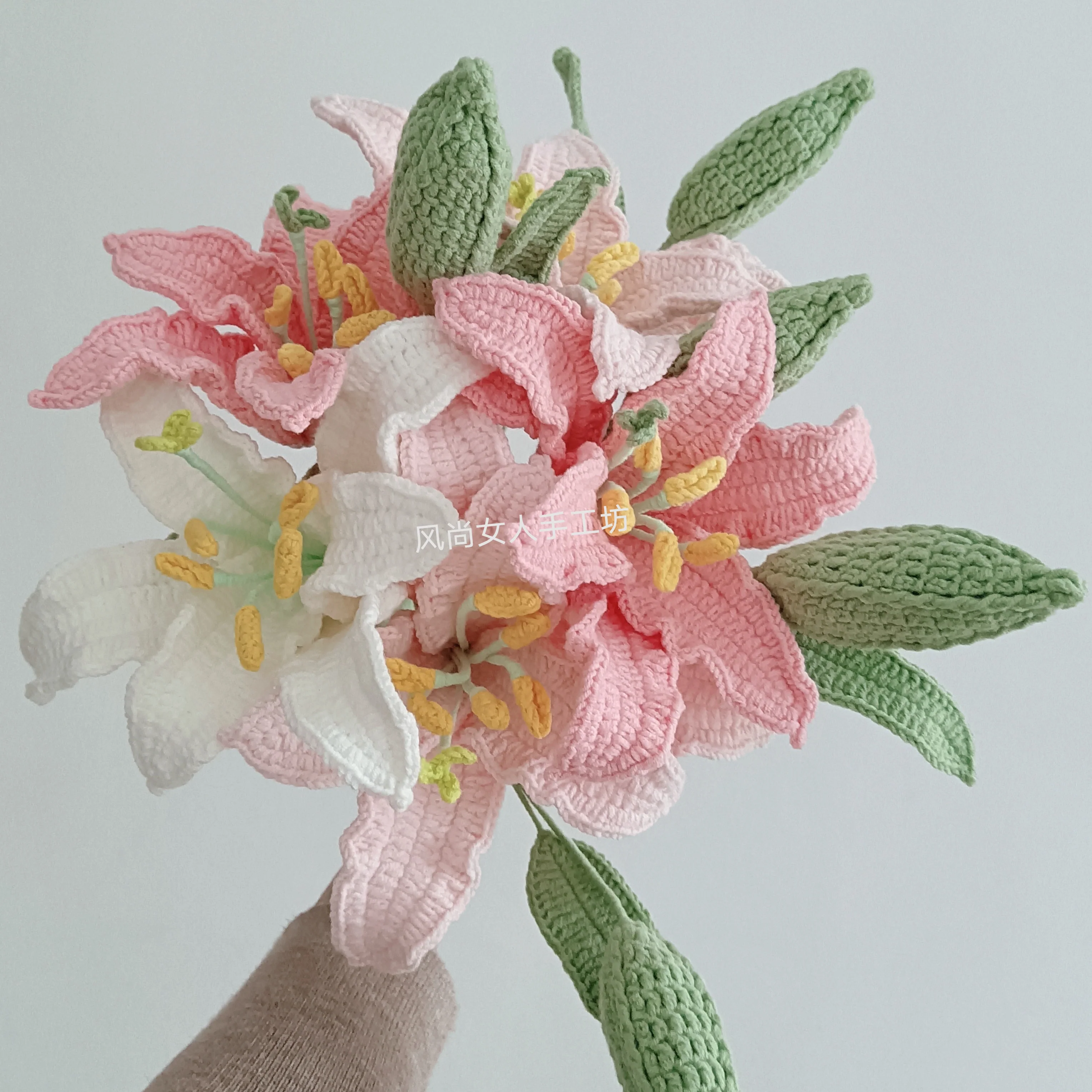 lily wool hand-woven flower - Image 14