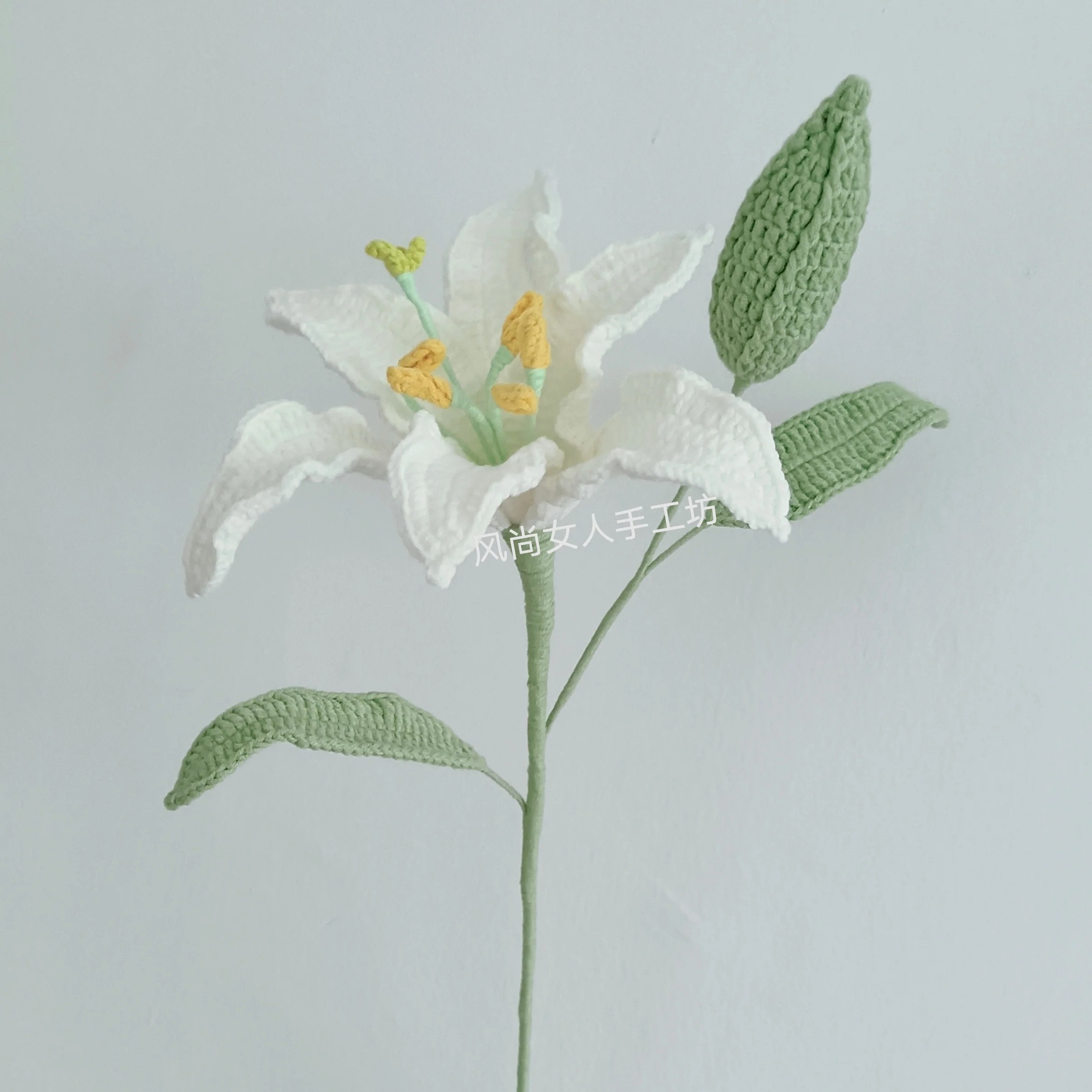 lily wool hand-woven flower - Image 4