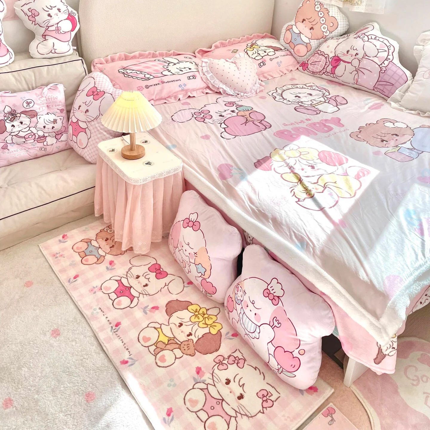 Little girl heart cute cartoon floor mat - Image 9