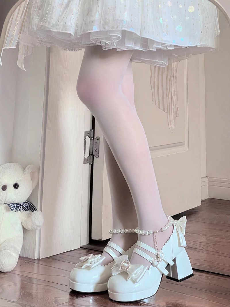 Lolita Bow Pearls Mary Jane Shoes - Image 6