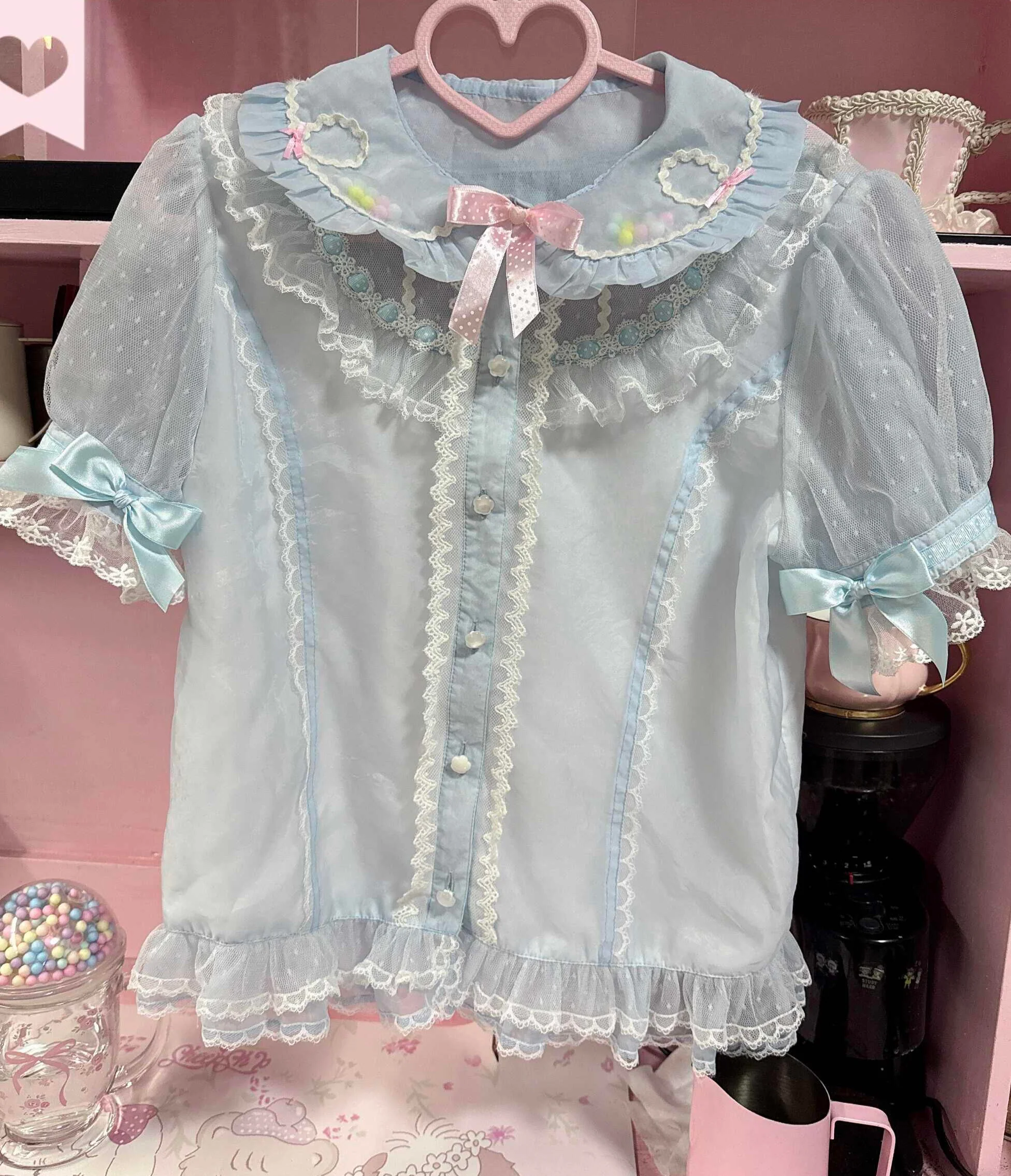 Lolita Bows Mesh Shirt - Image 5