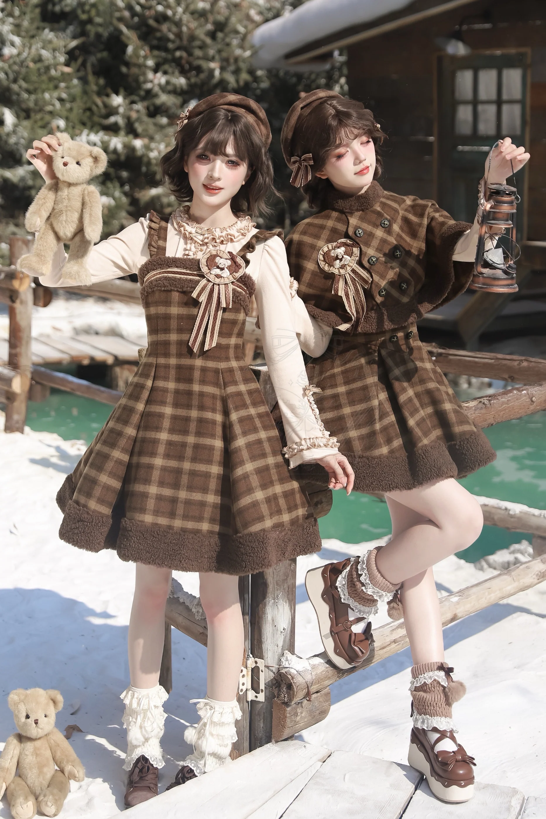 【February 28 Reservation Deadline】Doll Check Lolita Cape + Dress + Skirt + Tops - Image 11