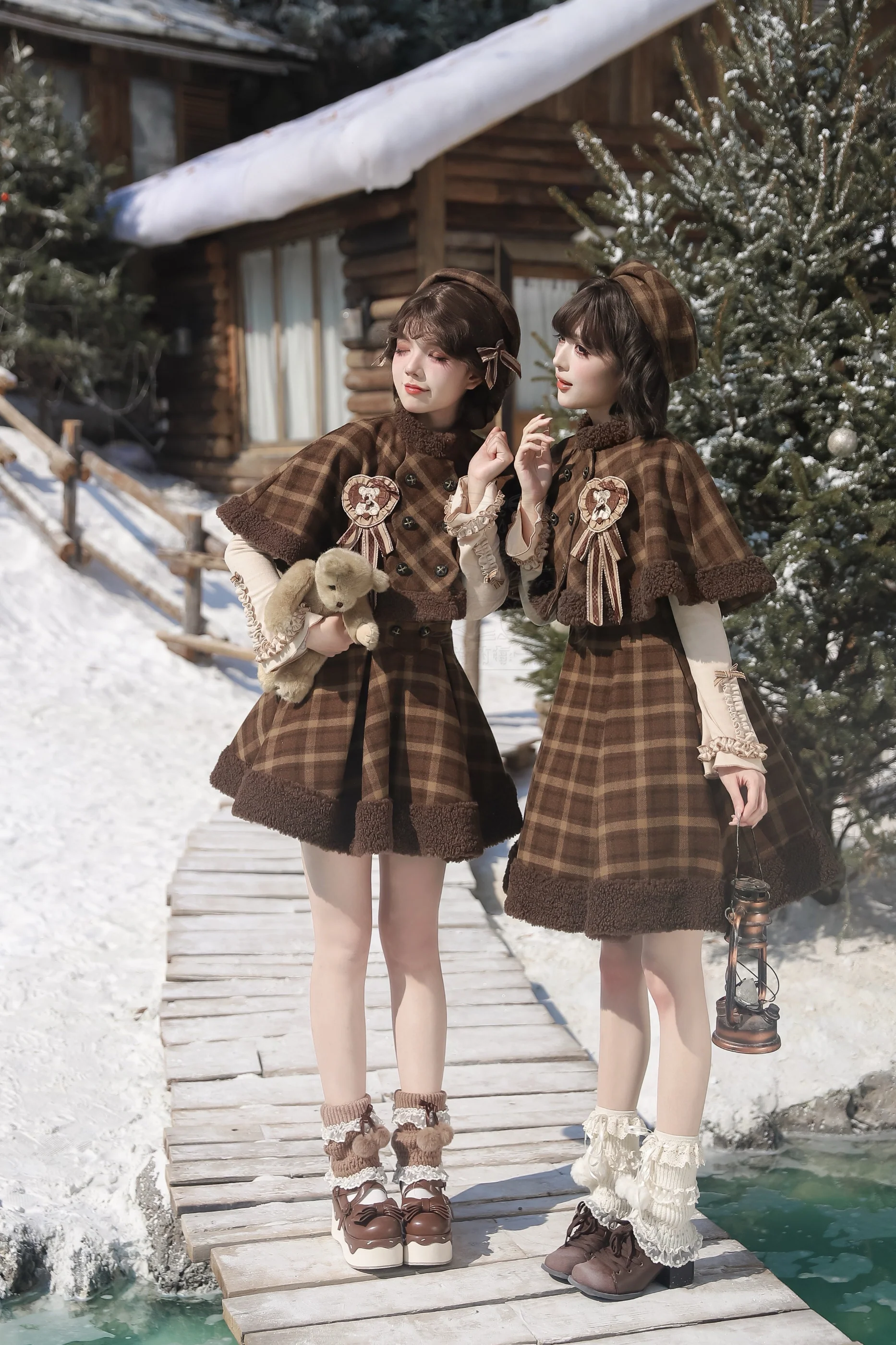 【February 28 Reservation Deadline】Doll Check Lolita Cape + Dress + Skirt + Tops - Image 2