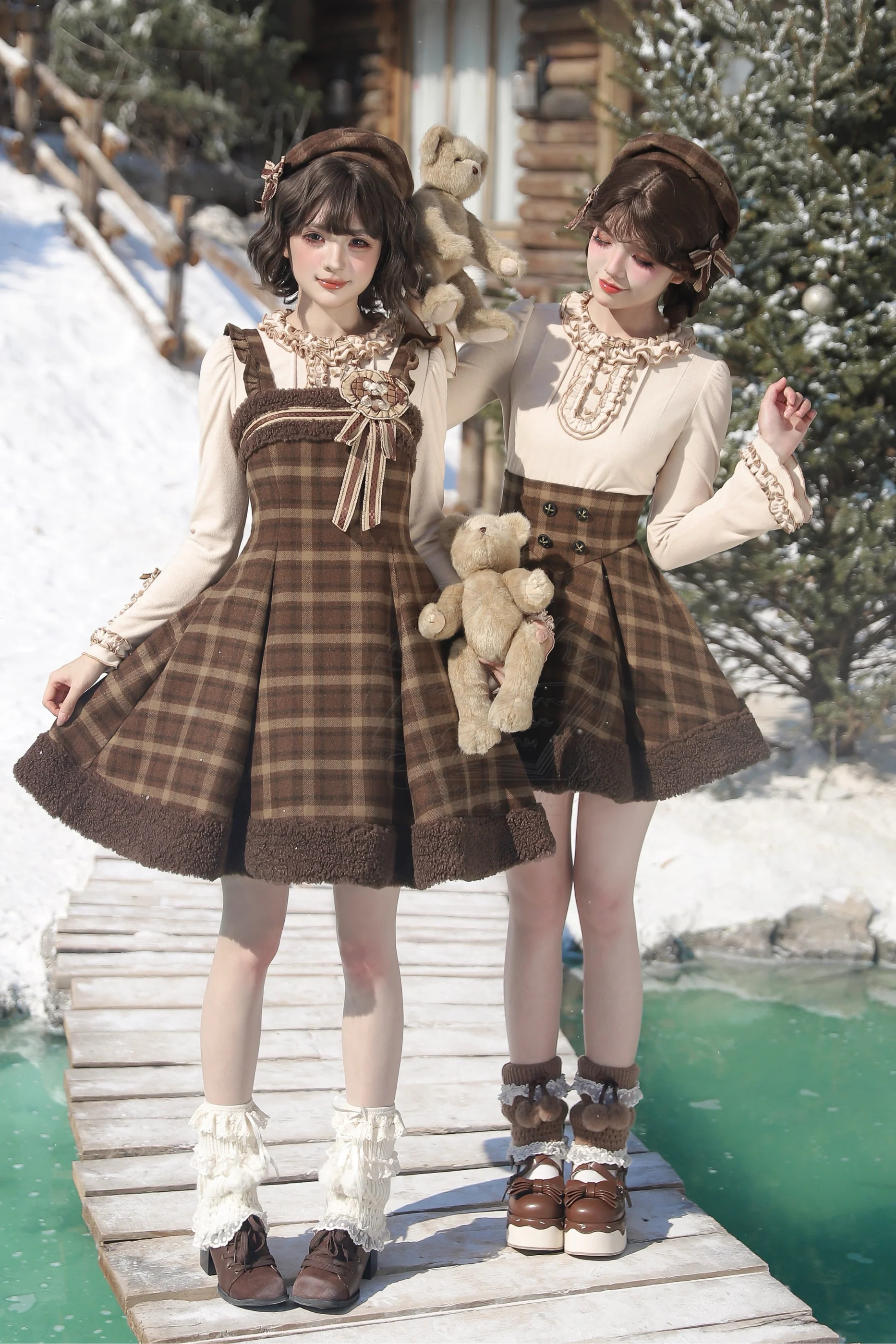 【February 28 Reservation Deadline】Doll Check Lolita Cape + Dress + Skirt + Tops - Image 4