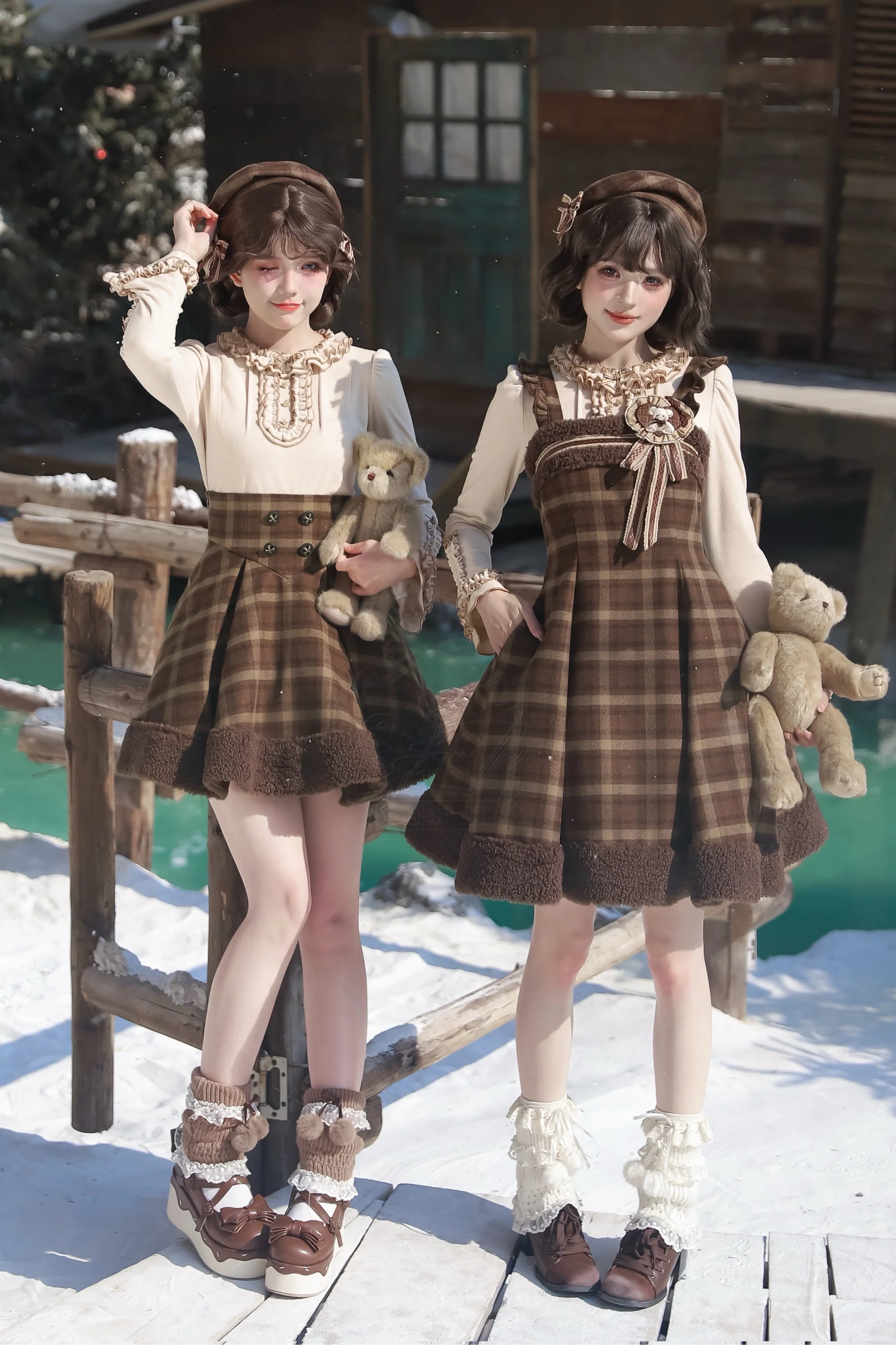 【February 28 Reservation Deadline】Doll Check Lolita Cape + Dress + Skirt + Tops - Image 5